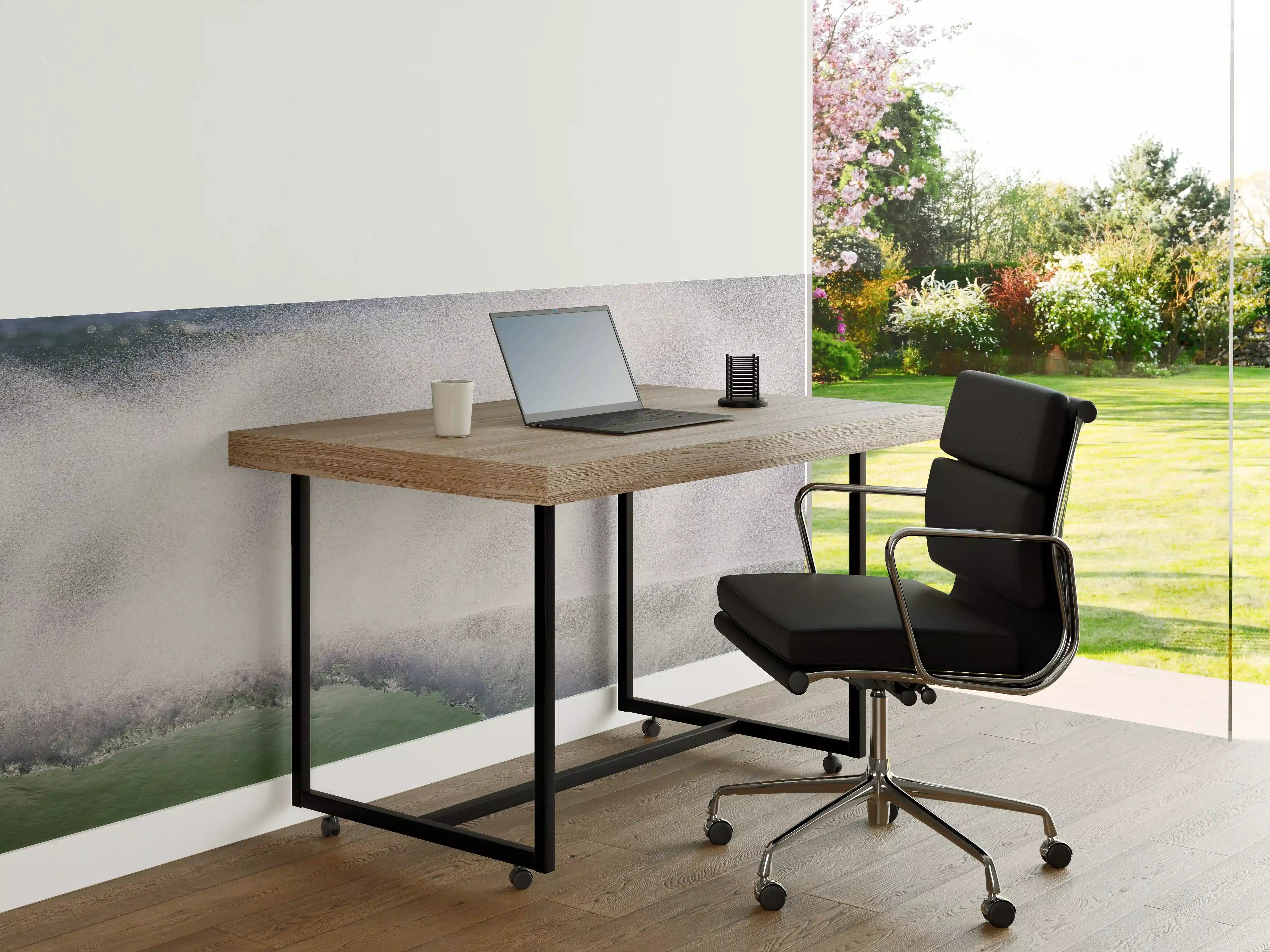 Büro Wandgestaltung - Dramatische Ozeanwellen in Grau-Weiß