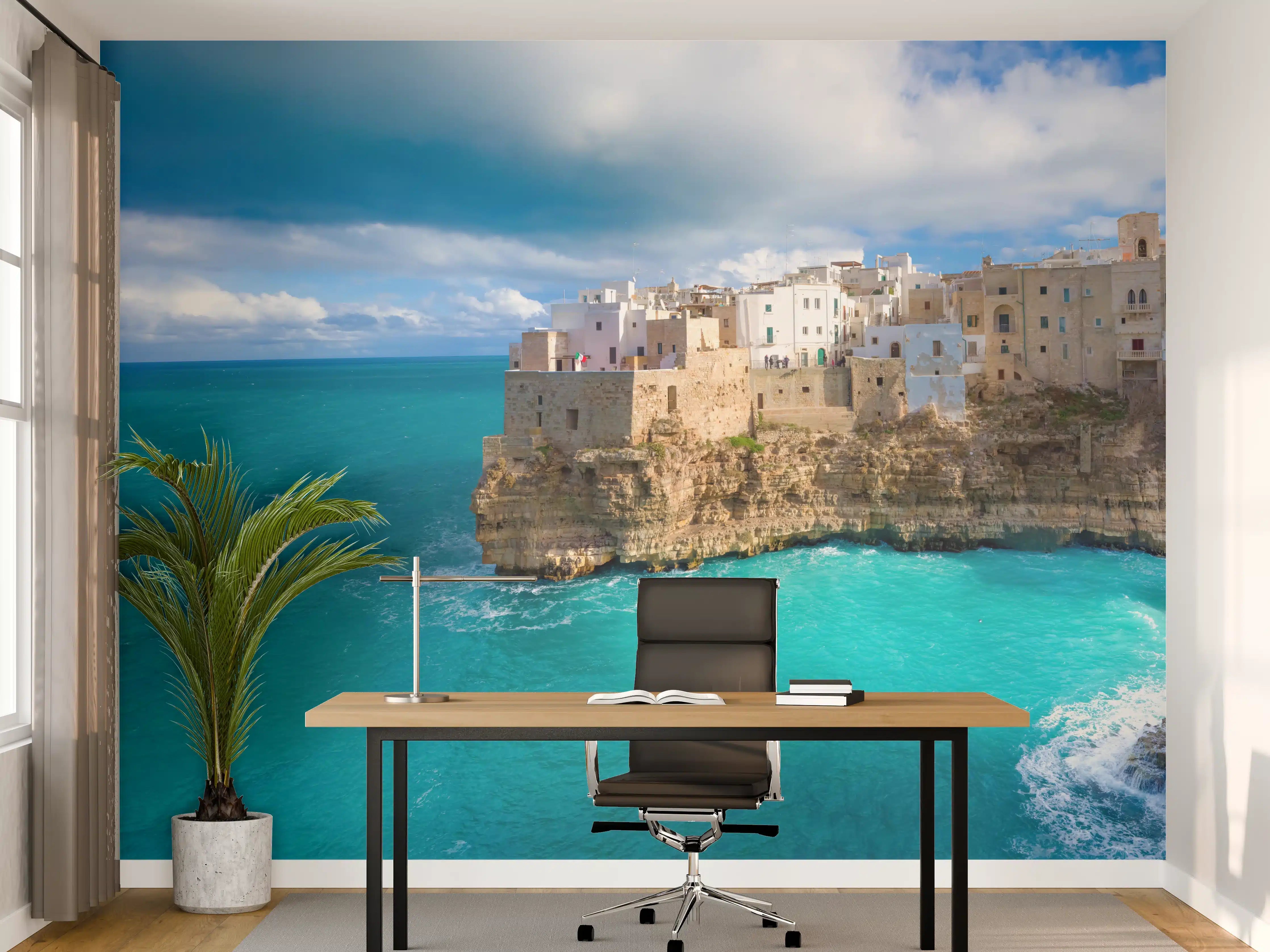 Büro Wandgestaltung - Drohnensicht - Polignano
