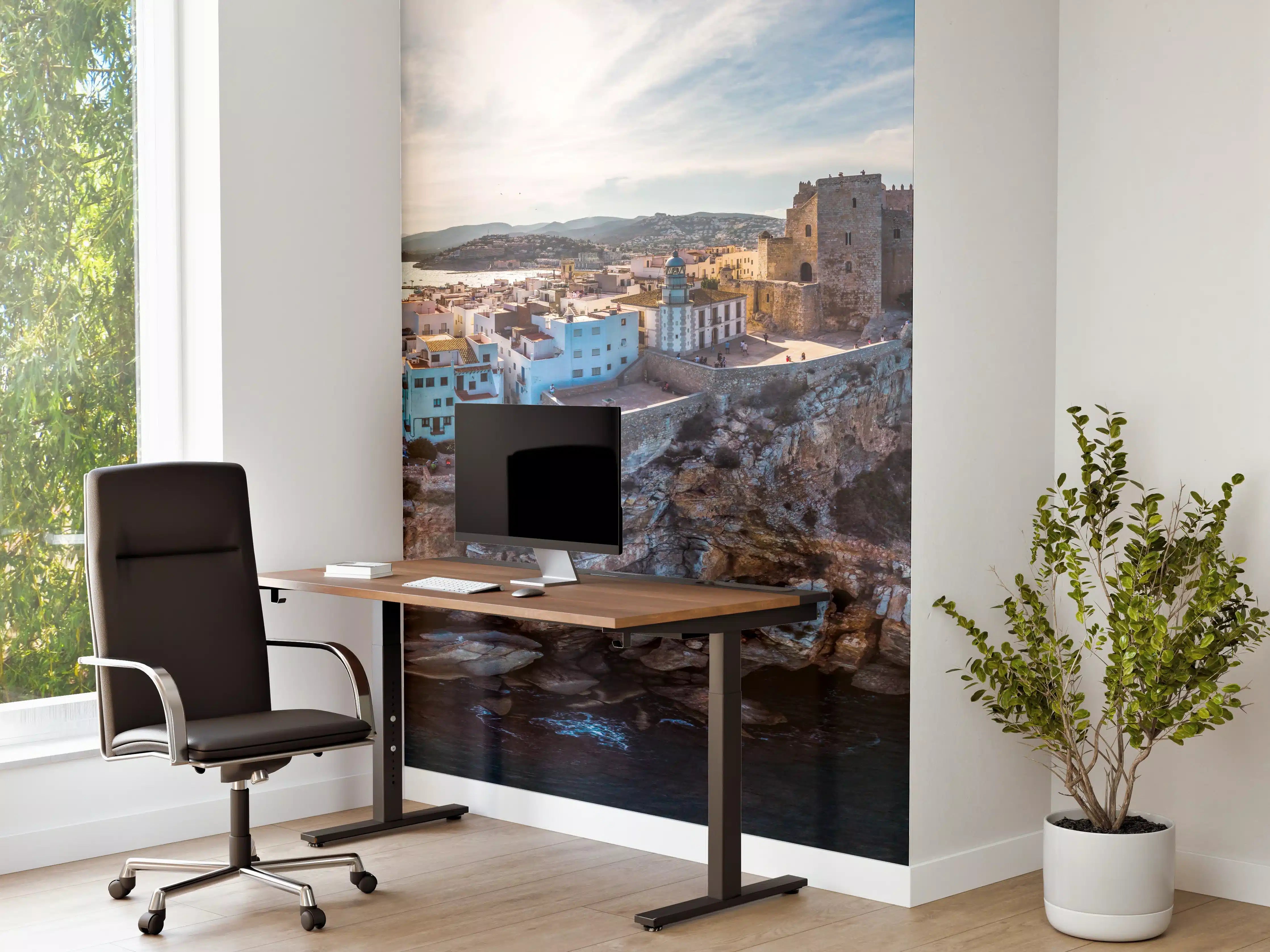 Büro Wandgestaltung - Drohnensicht auf Peniscola