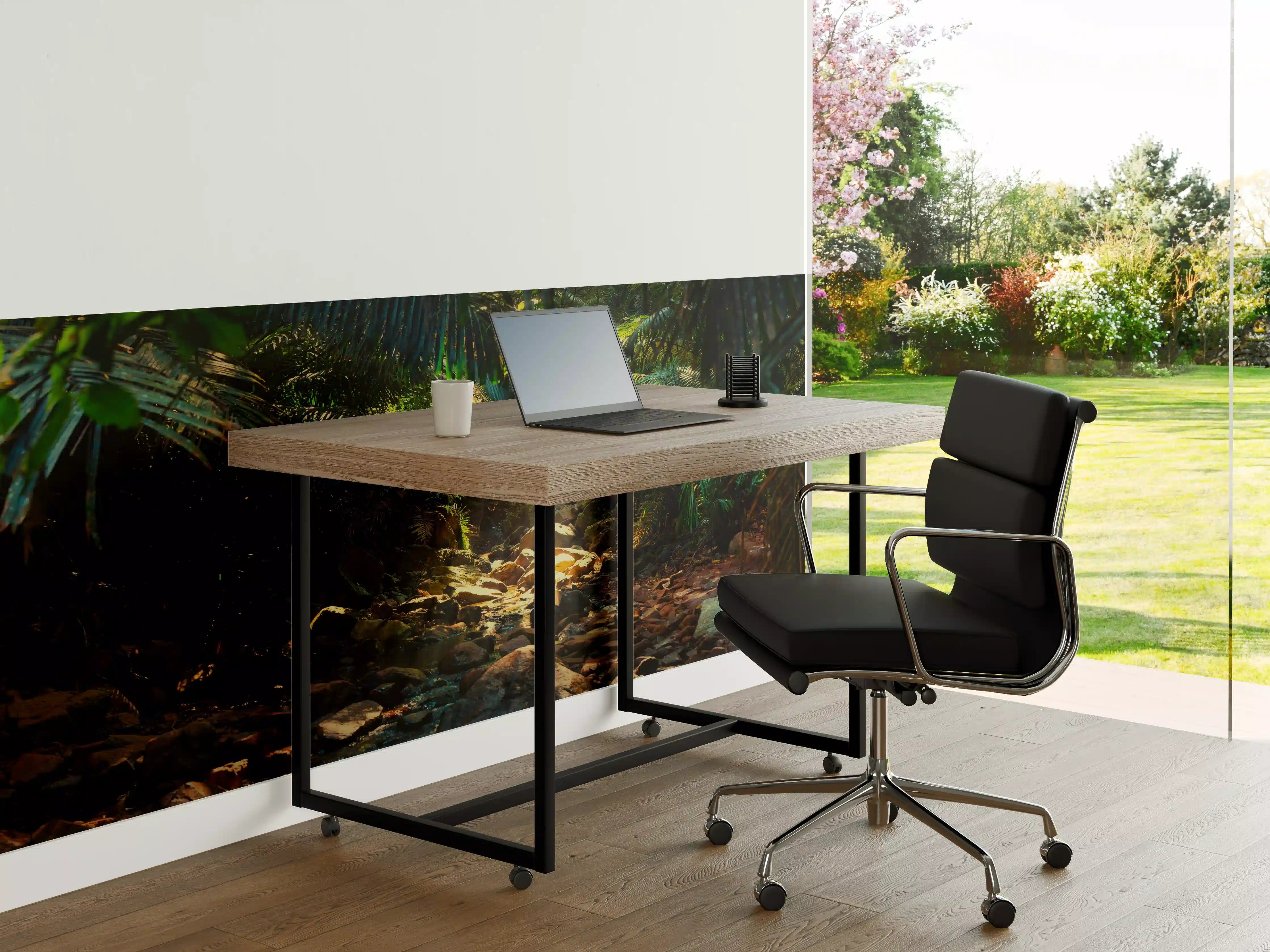 Büro Wandgestaltung - Dschungelpfad mit Sonnenlicht
