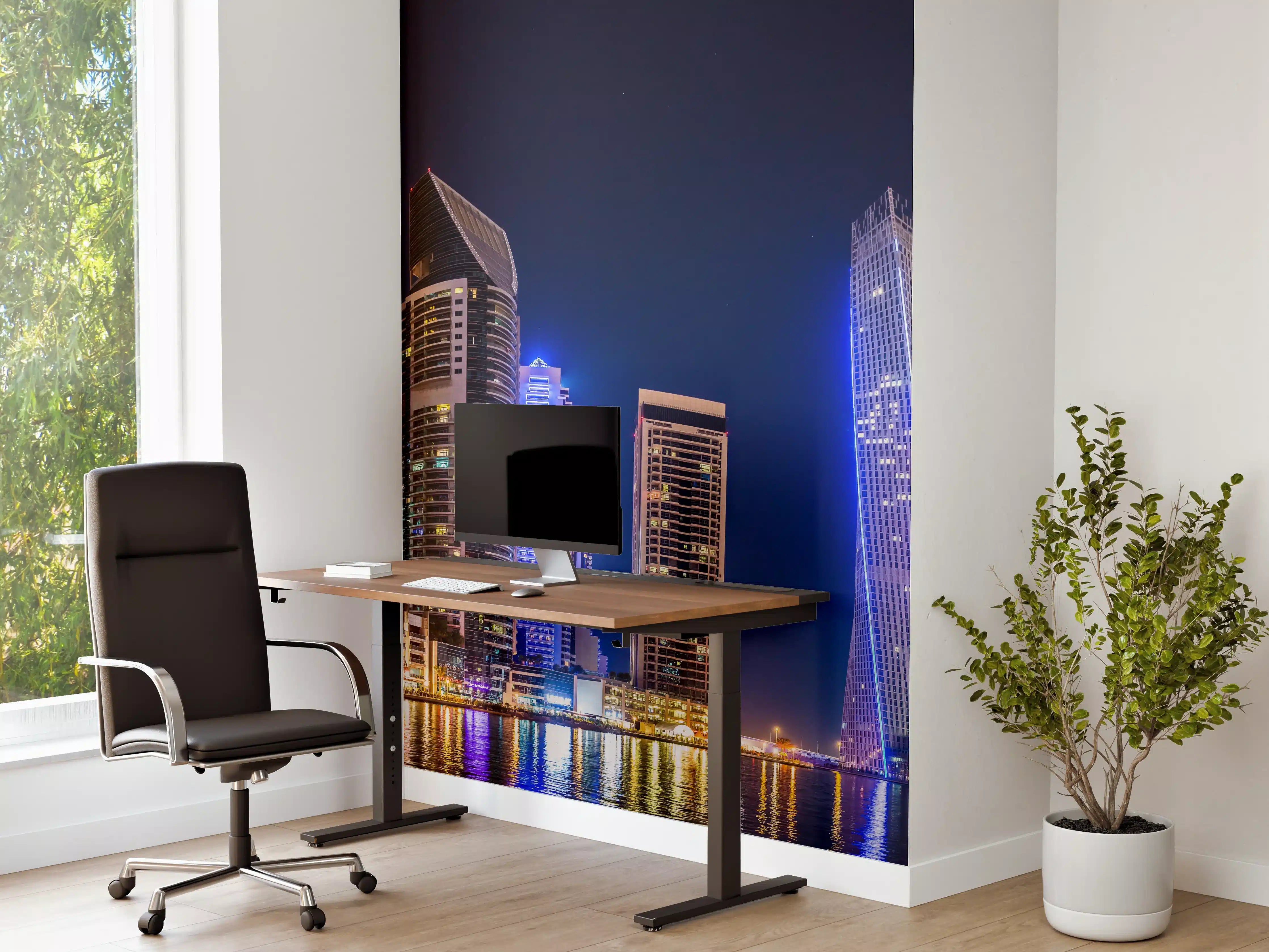 Büro Wandgestaltung - Dubai Marina Skyline bei Nacht