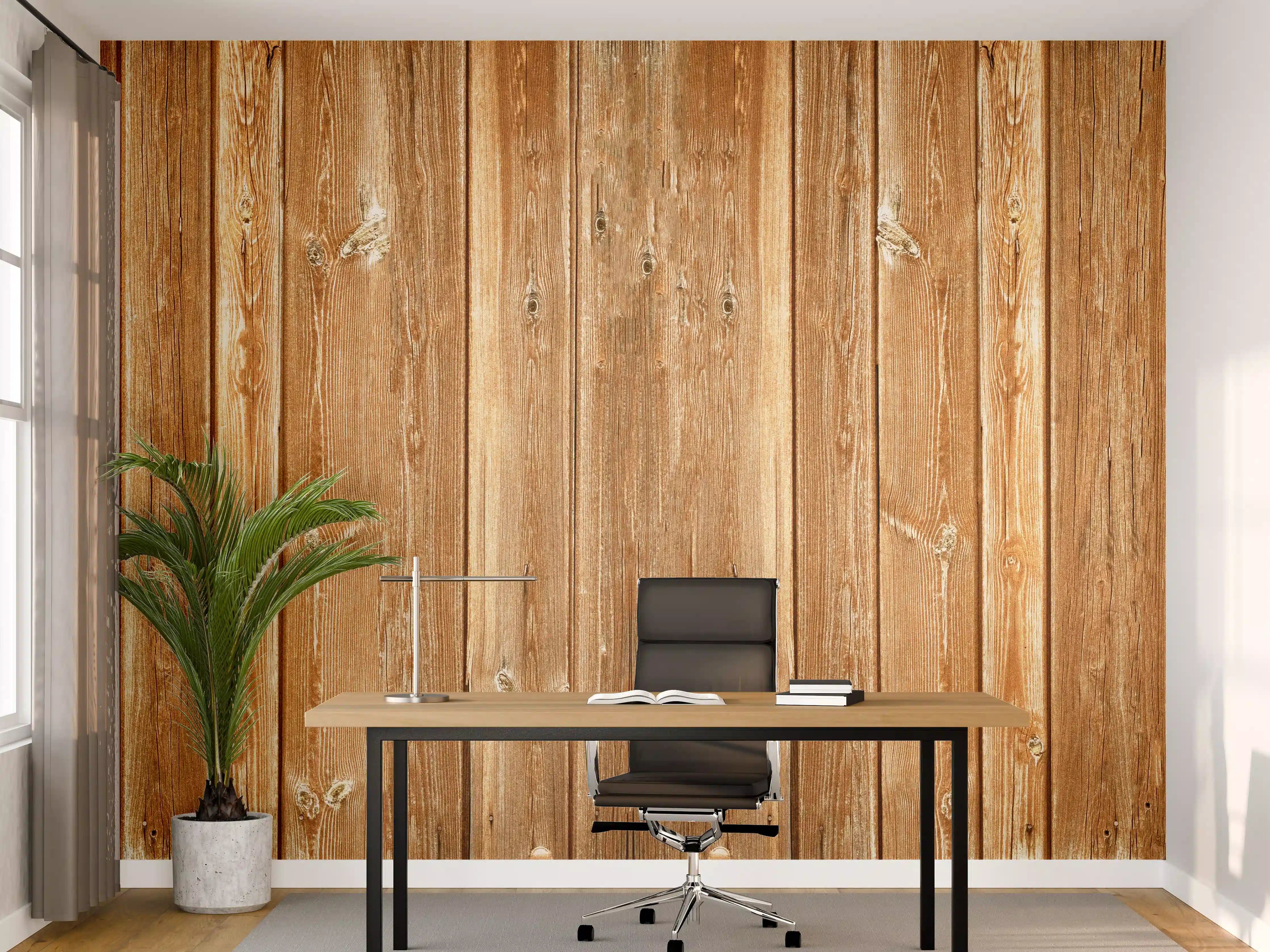 Büro Wandgestaltung - Dünne vertikale Holzplatten