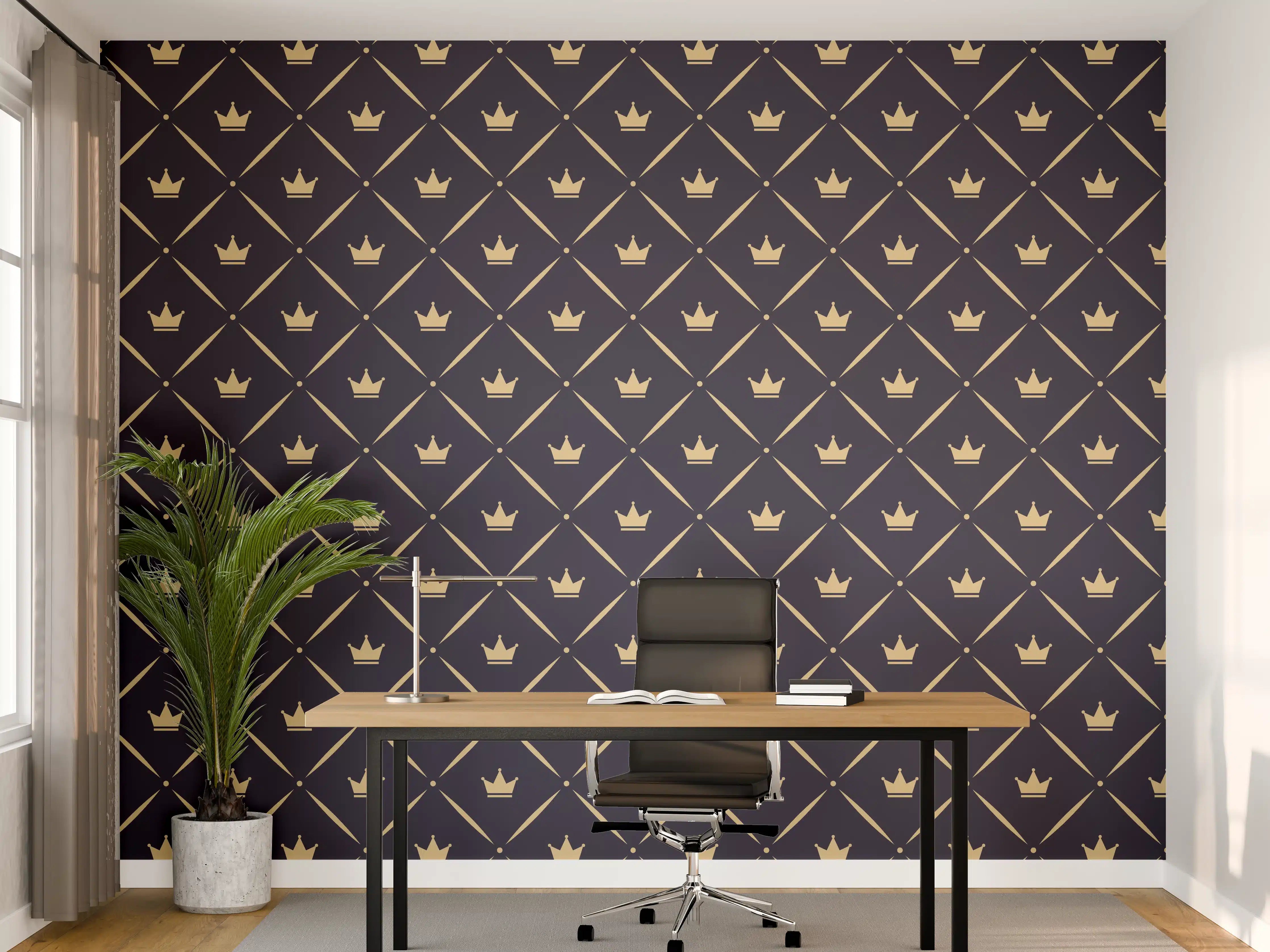 Büro Wandgestaltung - Dunkelblau Geometrisches Muster