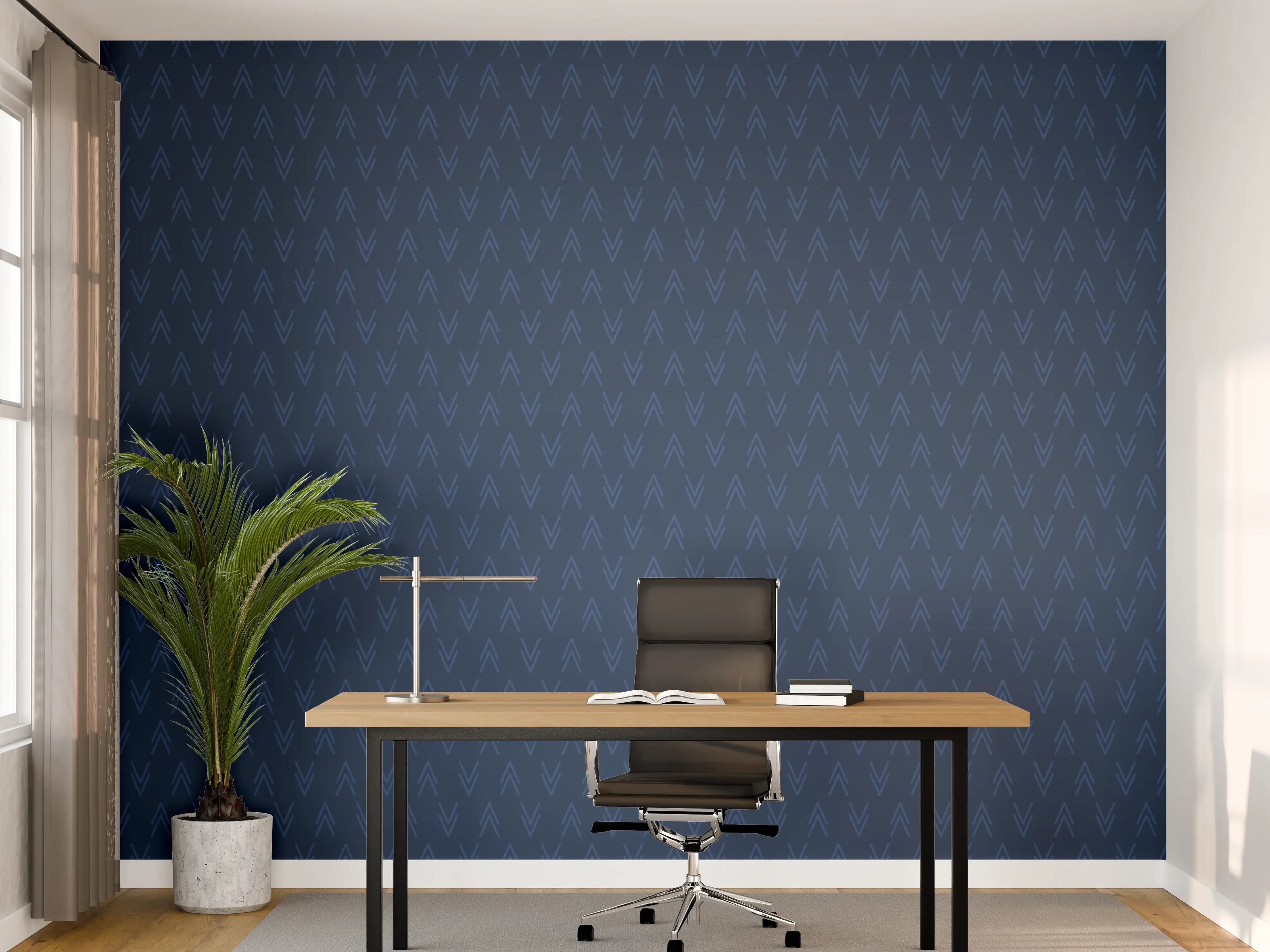 Büro Wandgestaltung - Dunkelblaue Textur mit dezentem Muster