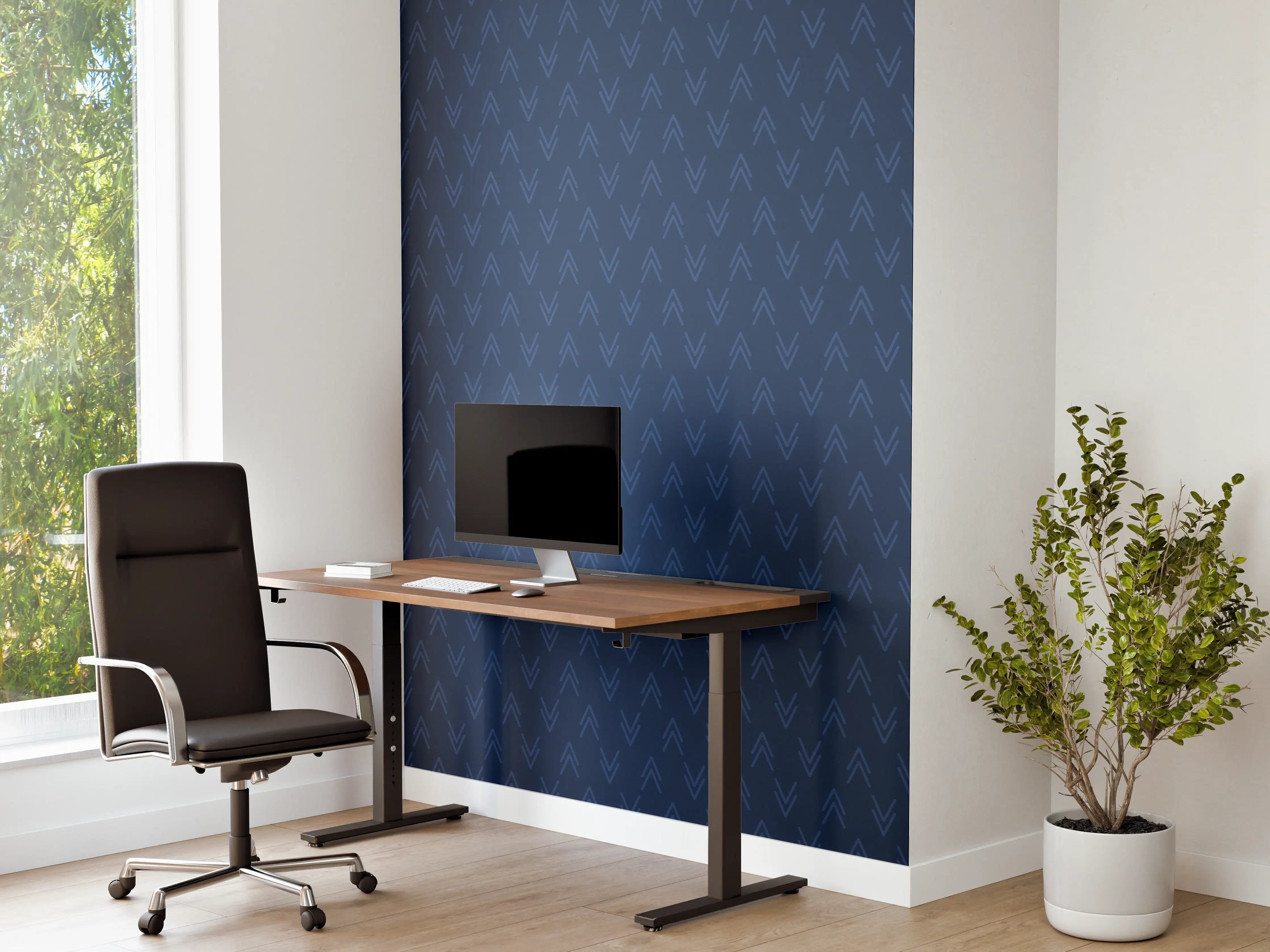 Büro Wandgestaltung - Dunkelblaue Textur mit dezentem Muster