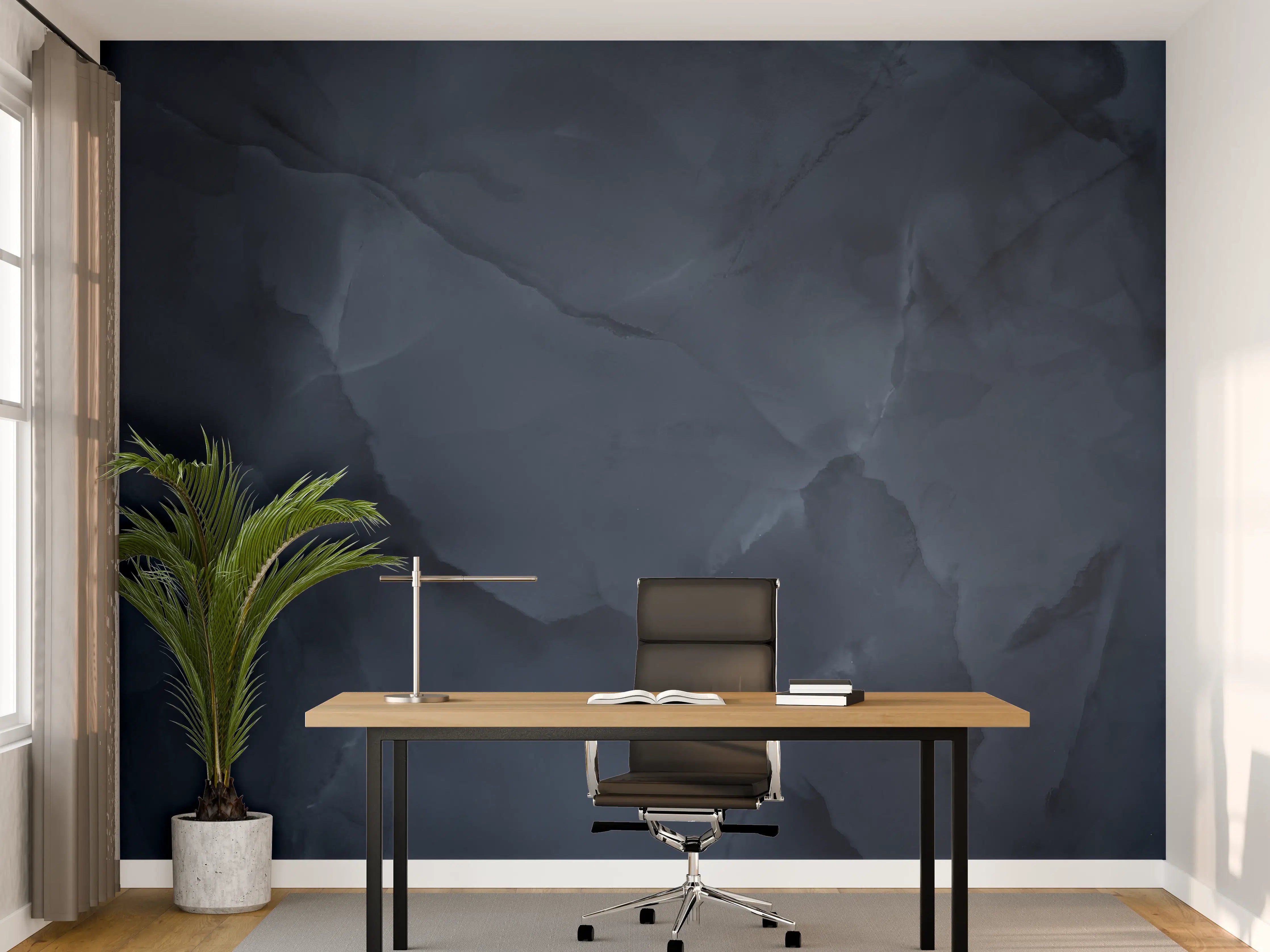 Büro Wandgestaltung - Dunkelblauer Onyx-Marmor