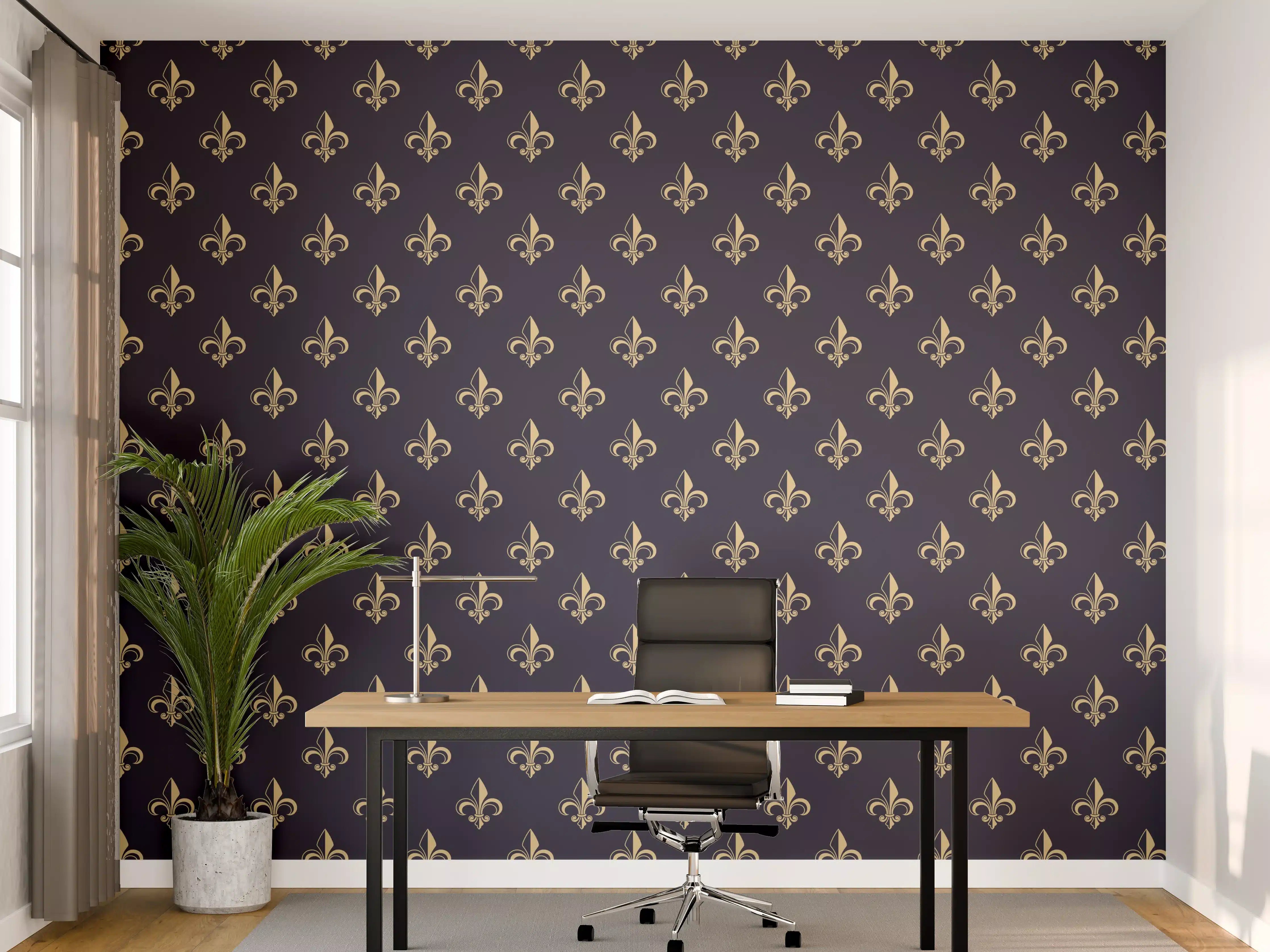 Büro Wandgestaltung - Dunkelblaues Stoffmuster