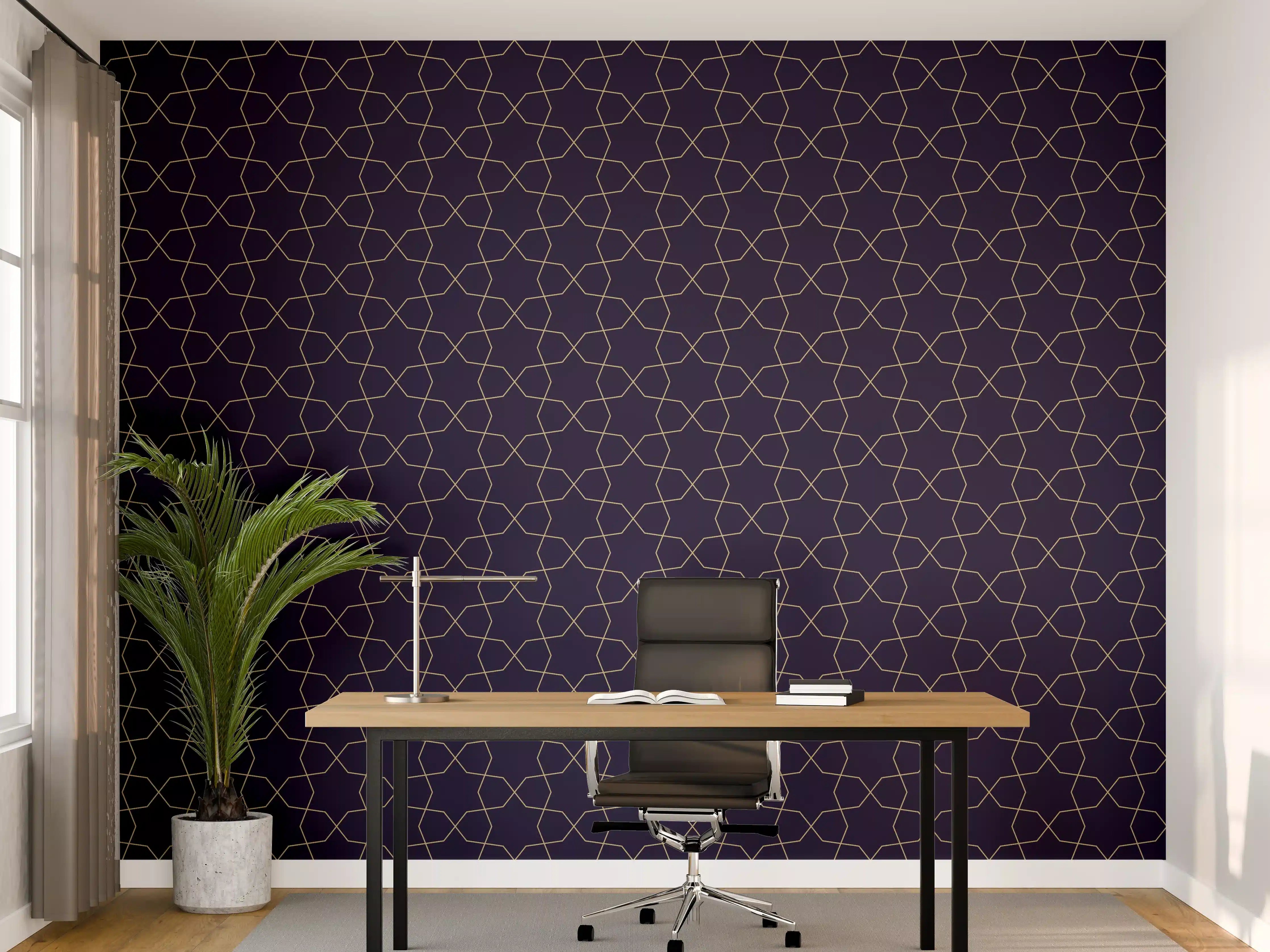 Büro Wandgestaltung - Dunkelblaues geometrisches Muster