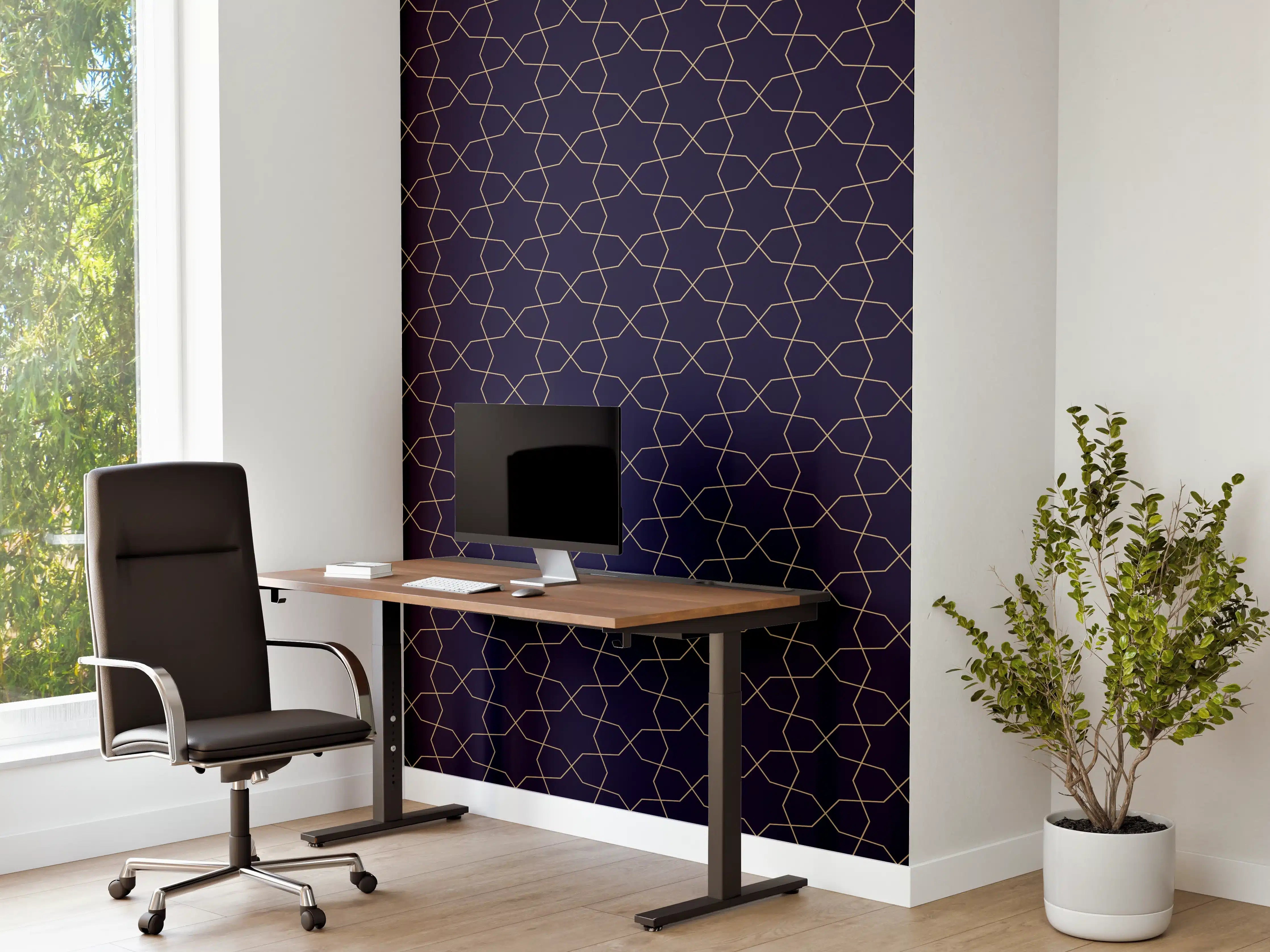 Büro Wandgestaltung - Dunkelblaues geometrisches Muster