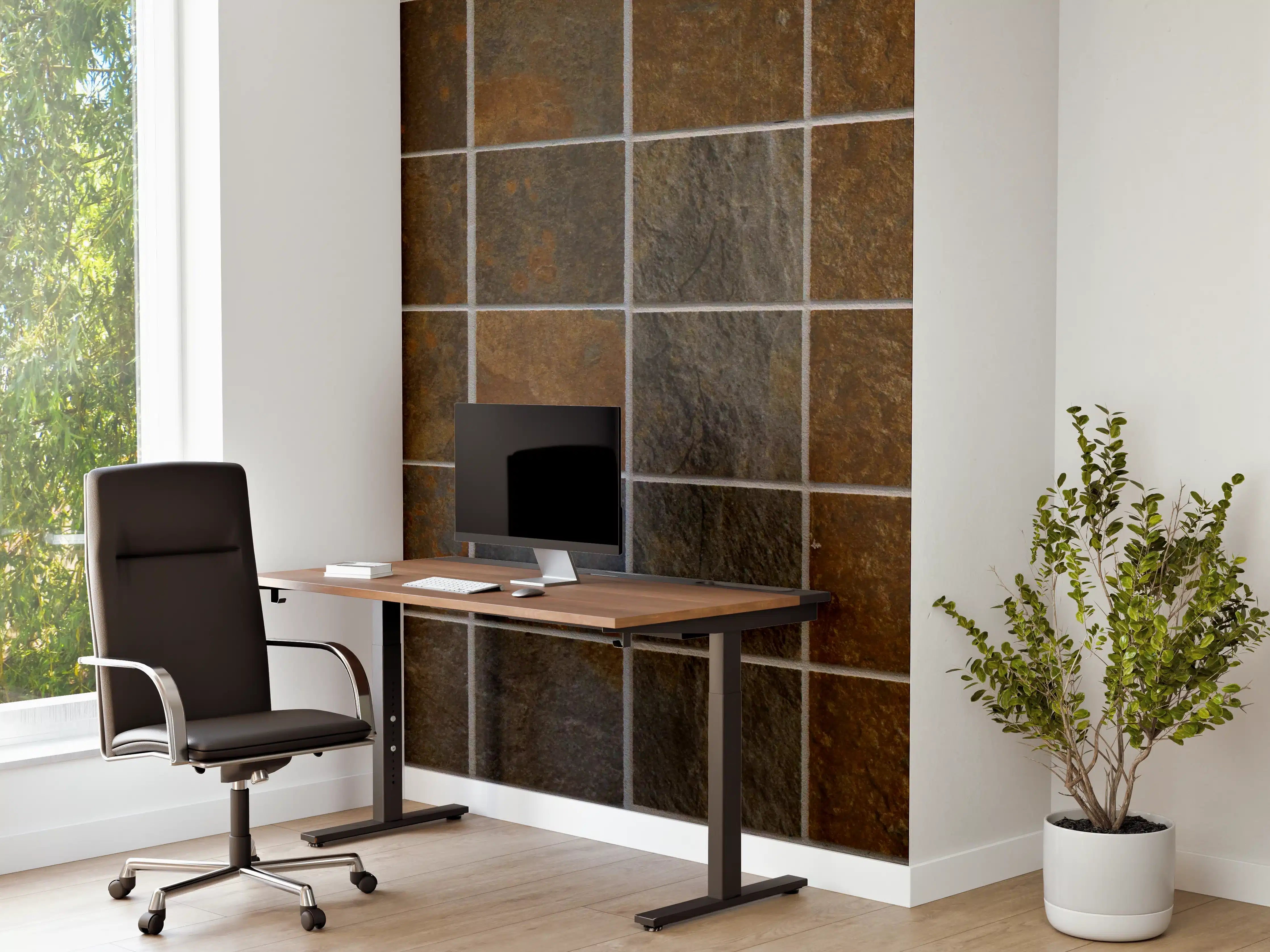 Büro Wandgestaltung - Dunkelbraune Vintage Fliesen