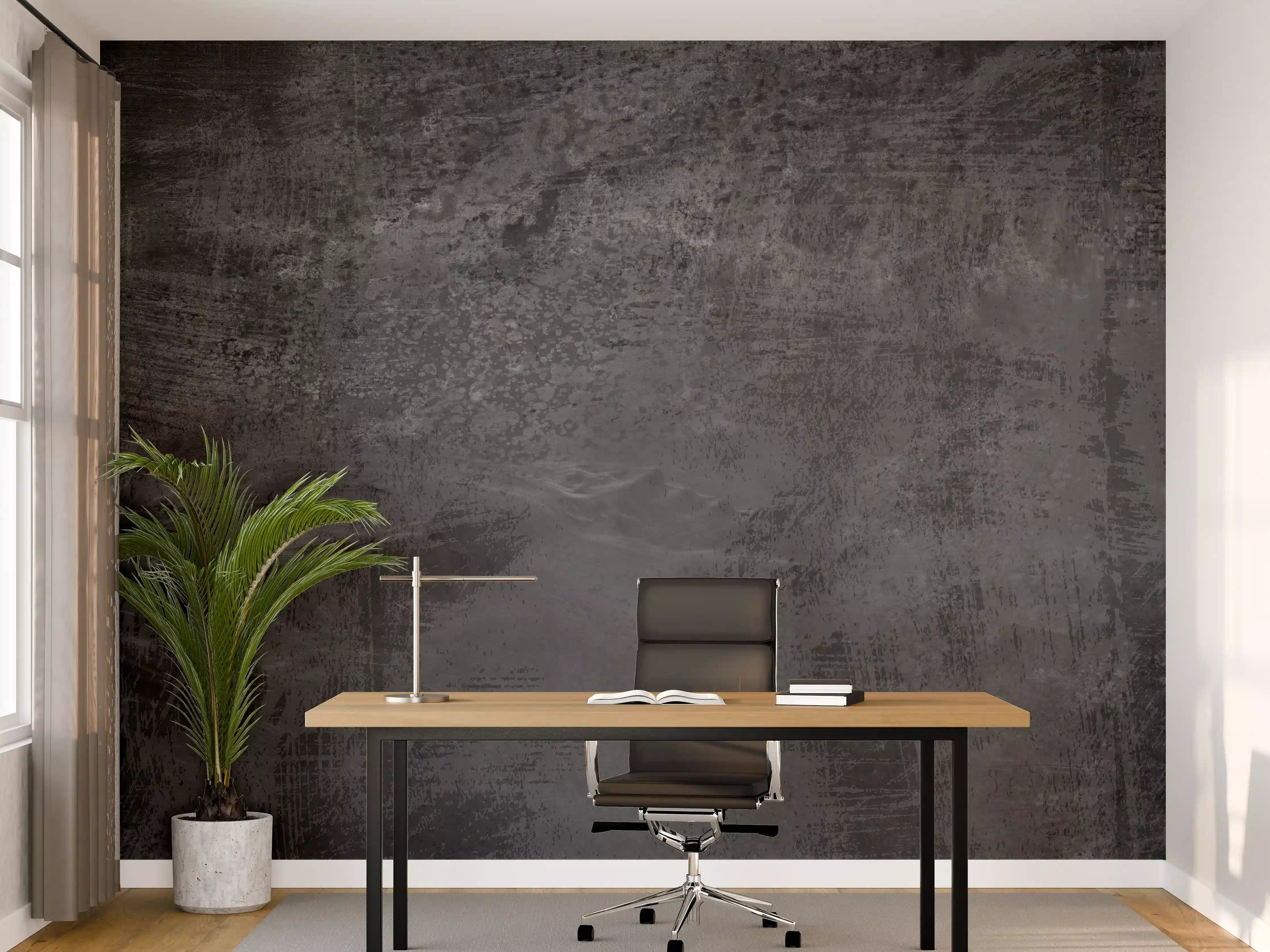 Büro Wandgestaltung - Dunkelgrauer Zement-Hintergrund