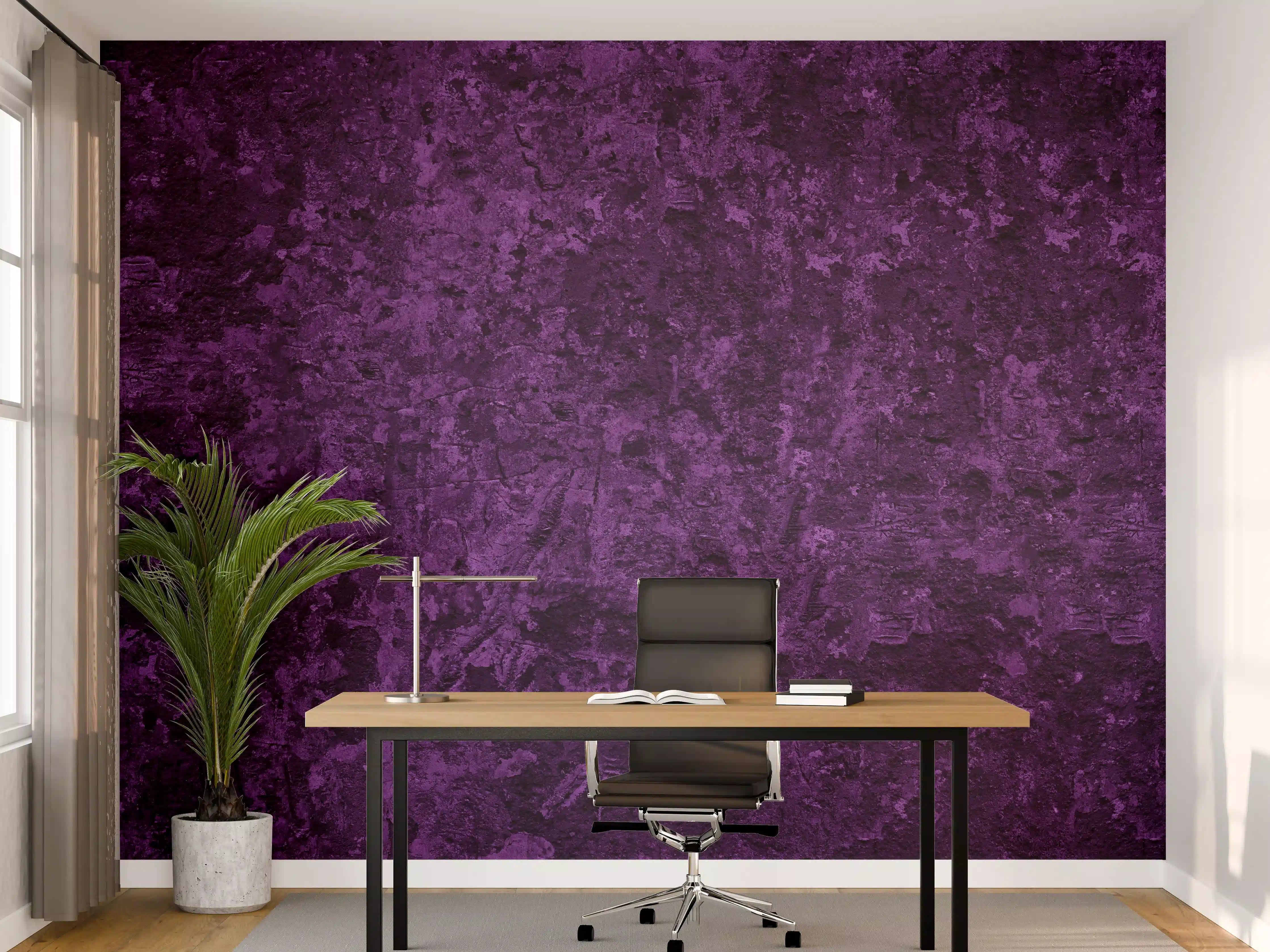 Büro Wandgestaltung - Dunkelviolette grobe Wandtextur