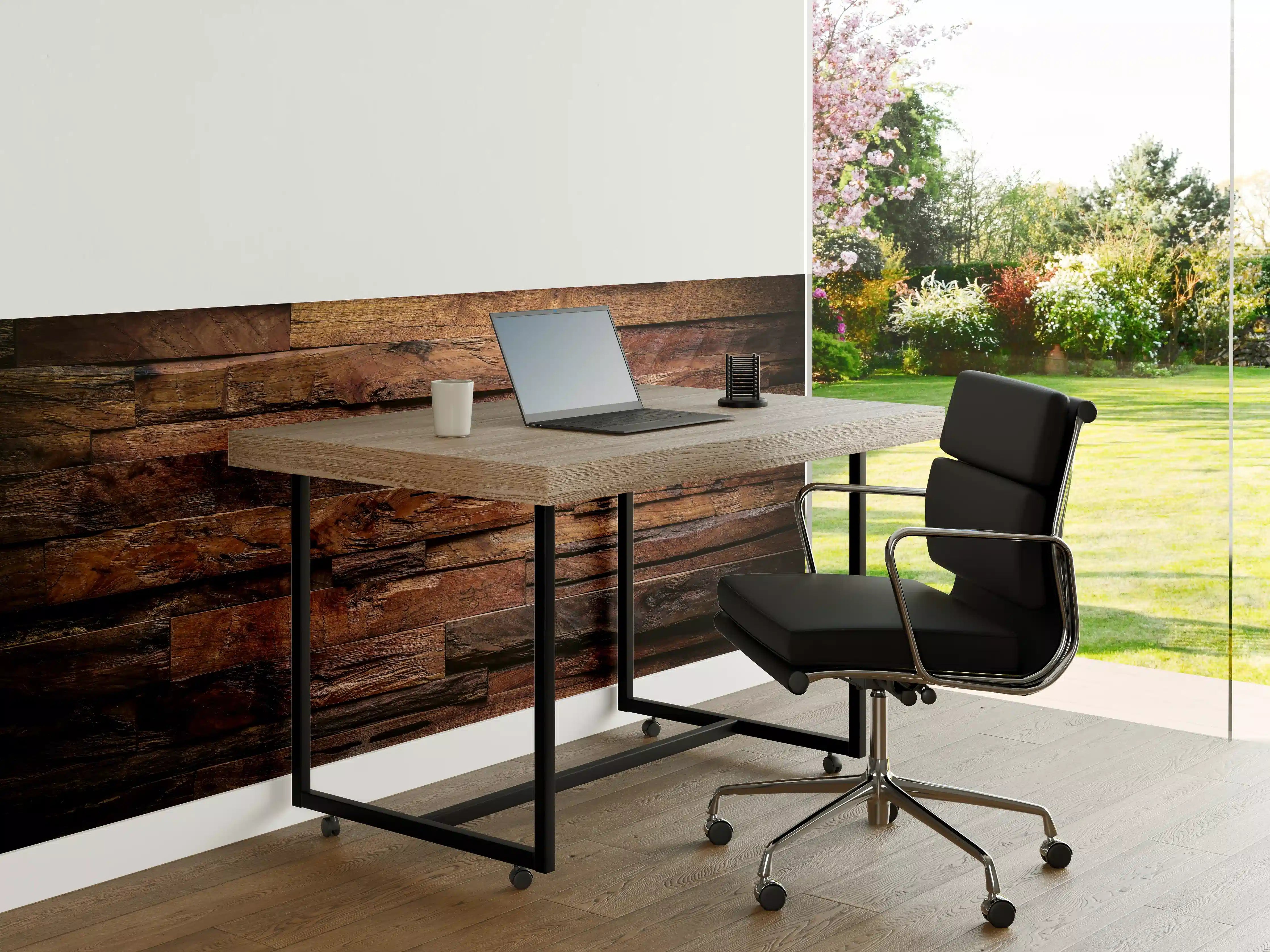 Büro Wandgestaltung - Dunkle Holztextur