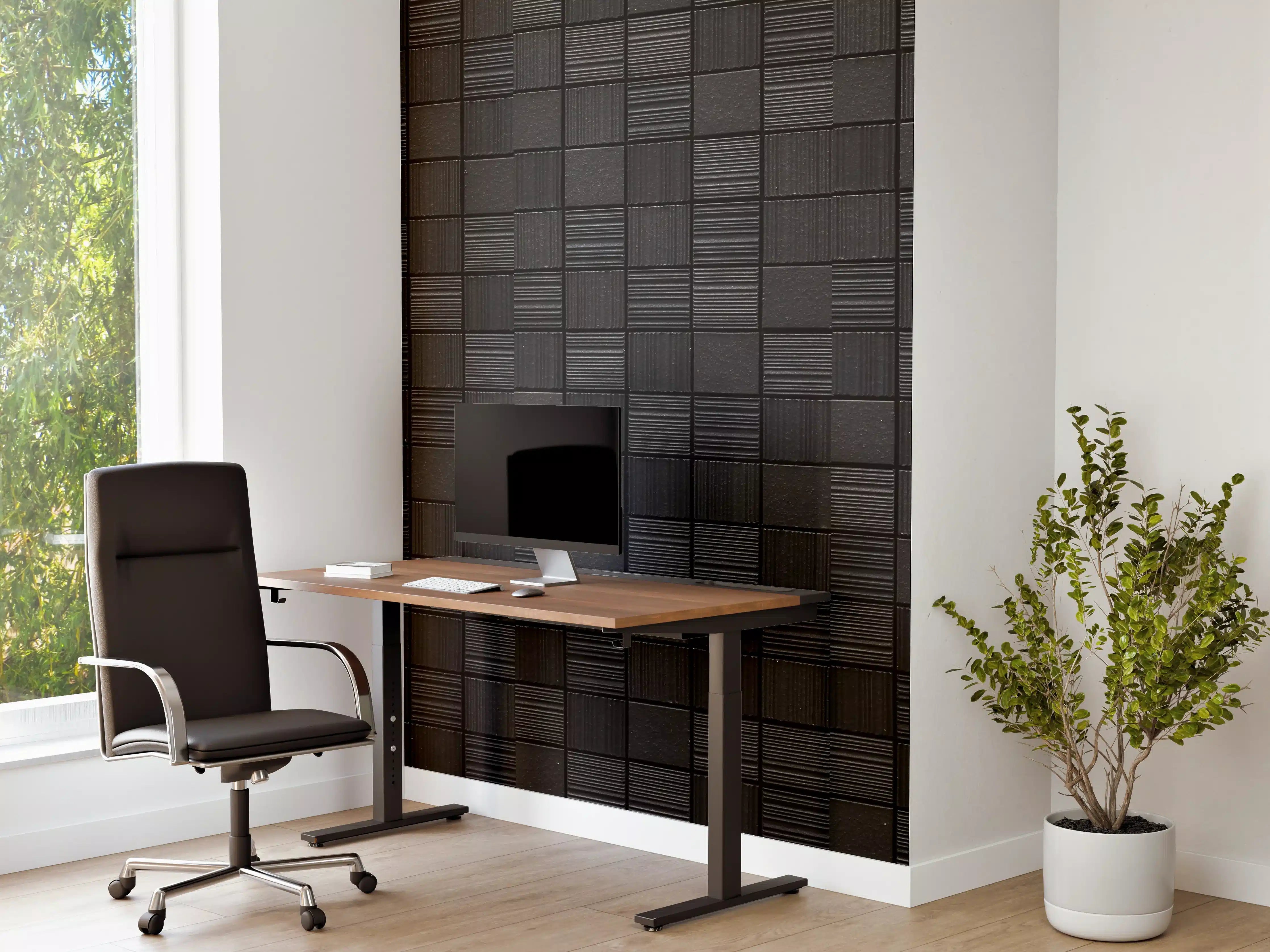 Büro Wandgestaltung - Dunkle Mosaikfliesen in Schwarz