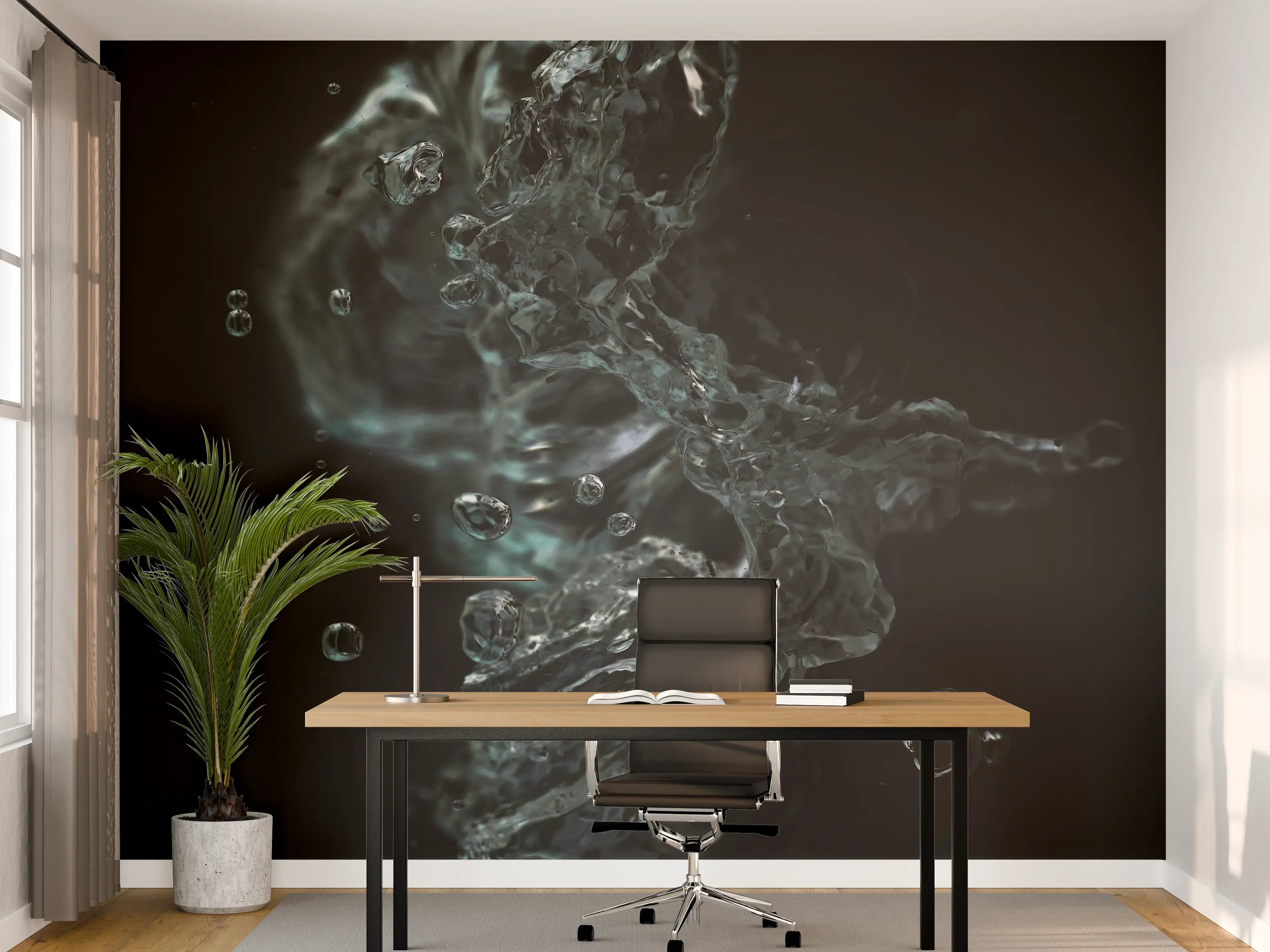 Büro Wandgestaltung - Dunkle Wasserkunst Makro