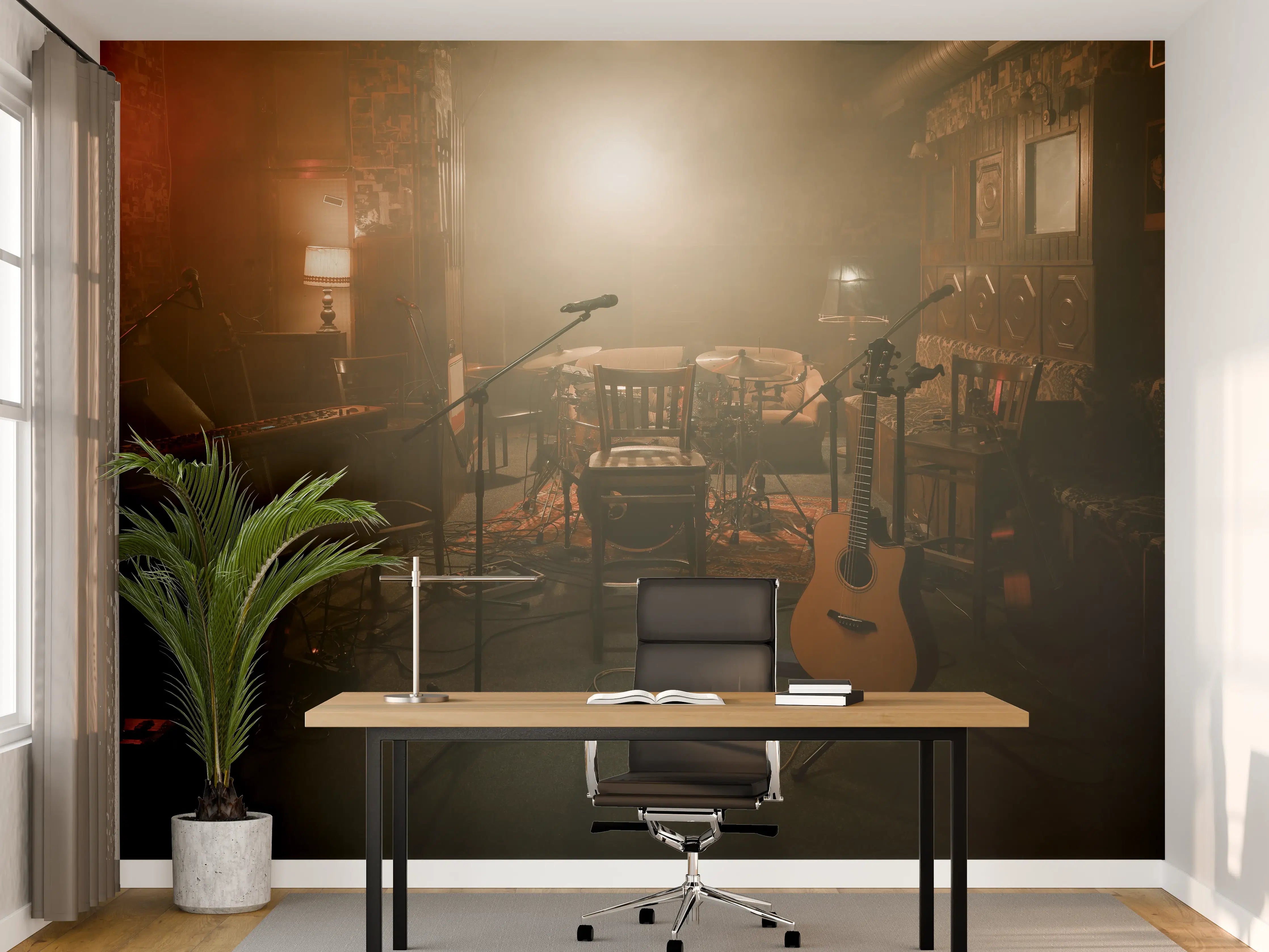Büro Wandgestaltung - Dunkle leere Bühne