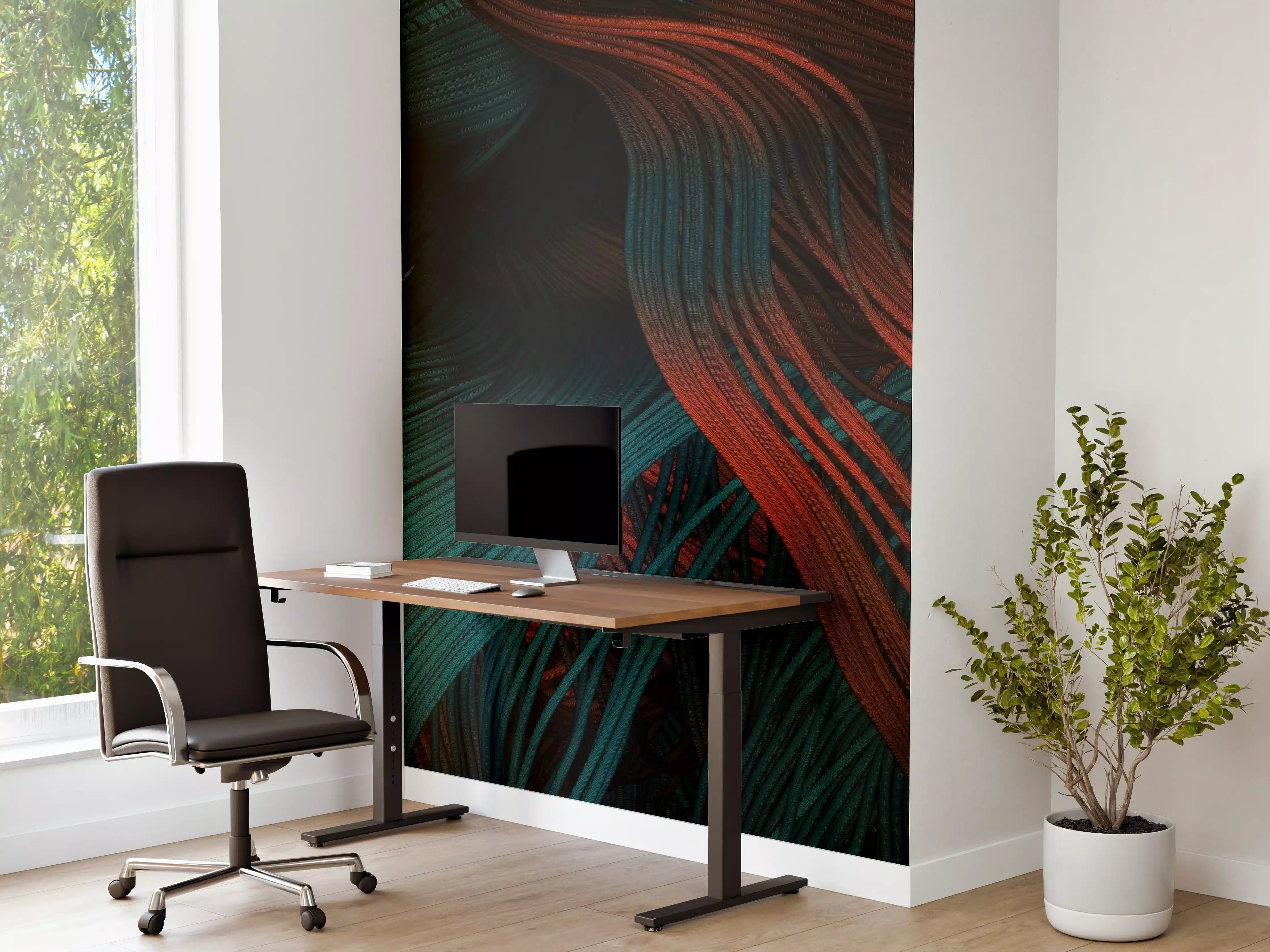 Büro Wandgestaltung - Dunkle, strukturierte Textur mit Rottönen