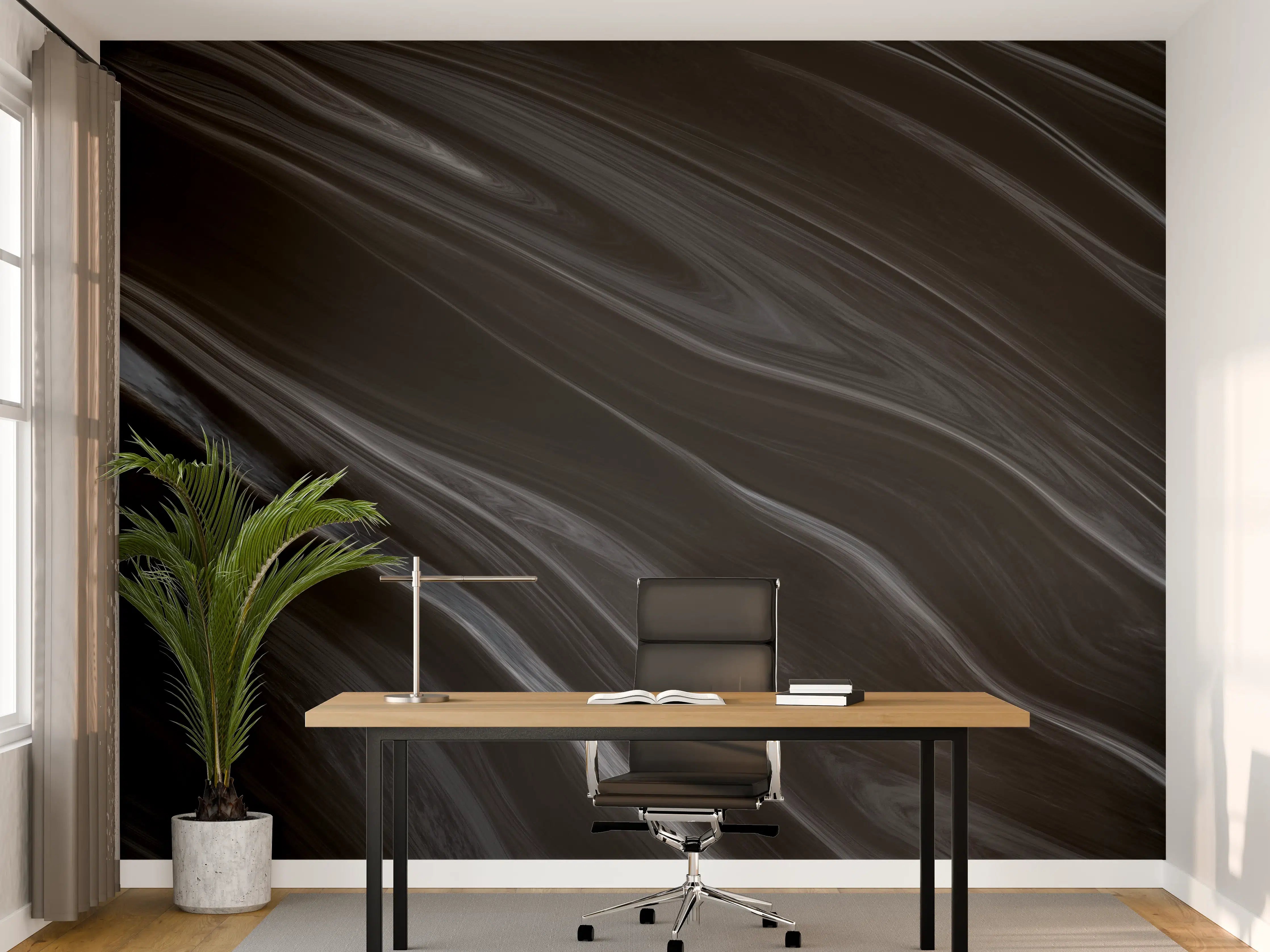 Büro Wandgestaltung - Dunkler Seidenhintergrund