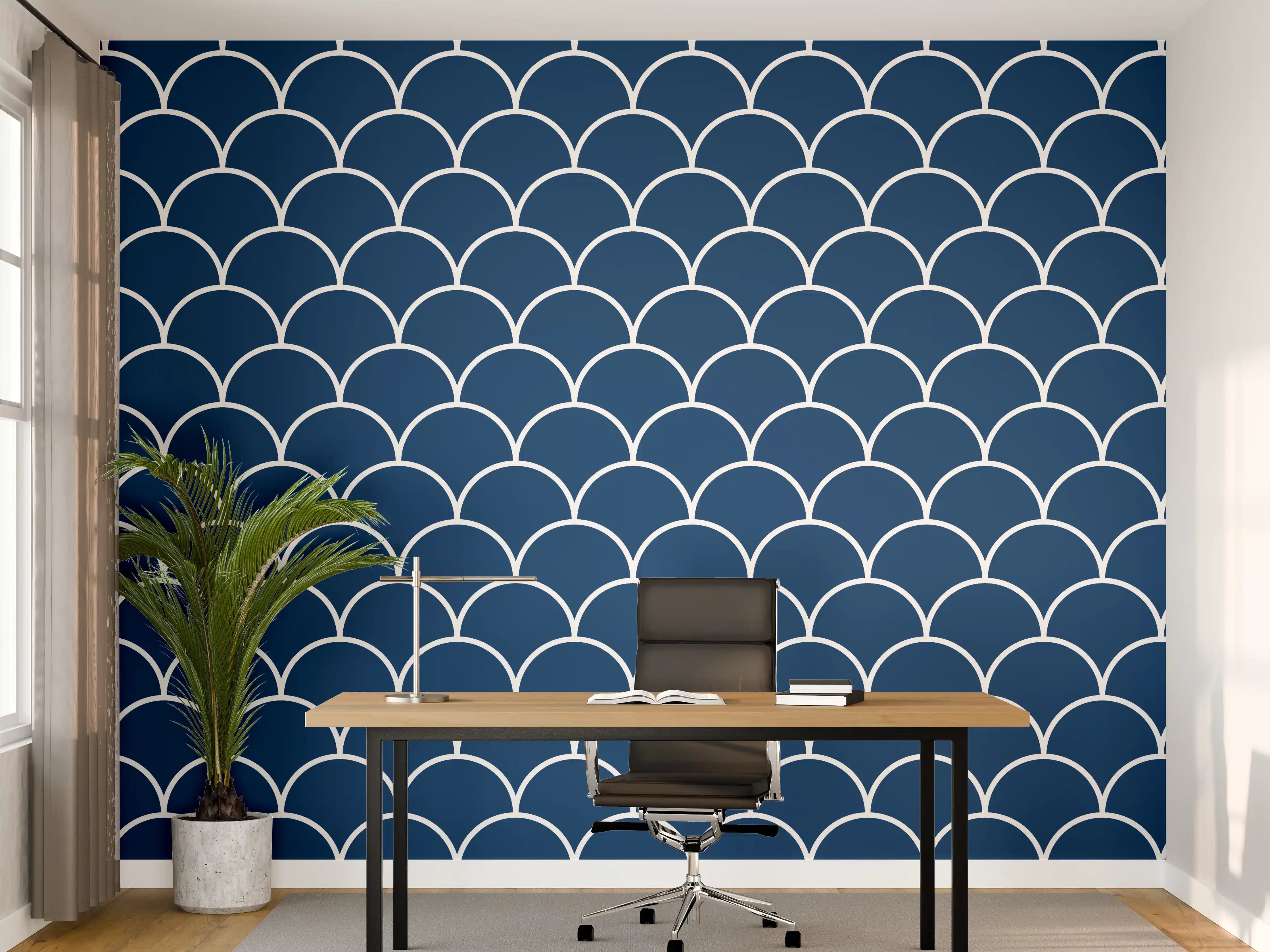 Büro Wandgestaltung - Dunkles Blau Mediterran