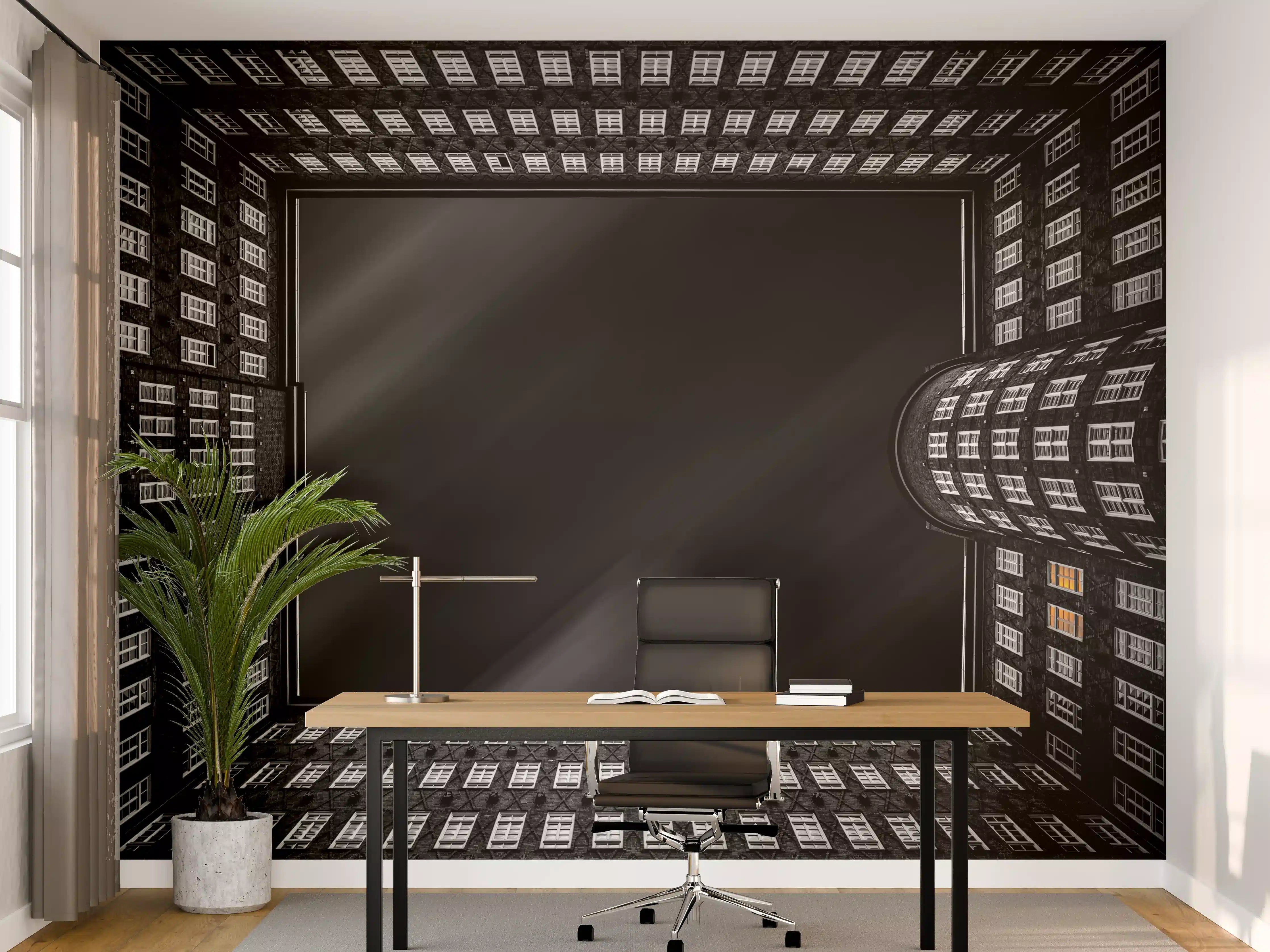 Büro Wandgestaltung - Dunkles Gebäude bei Nacht