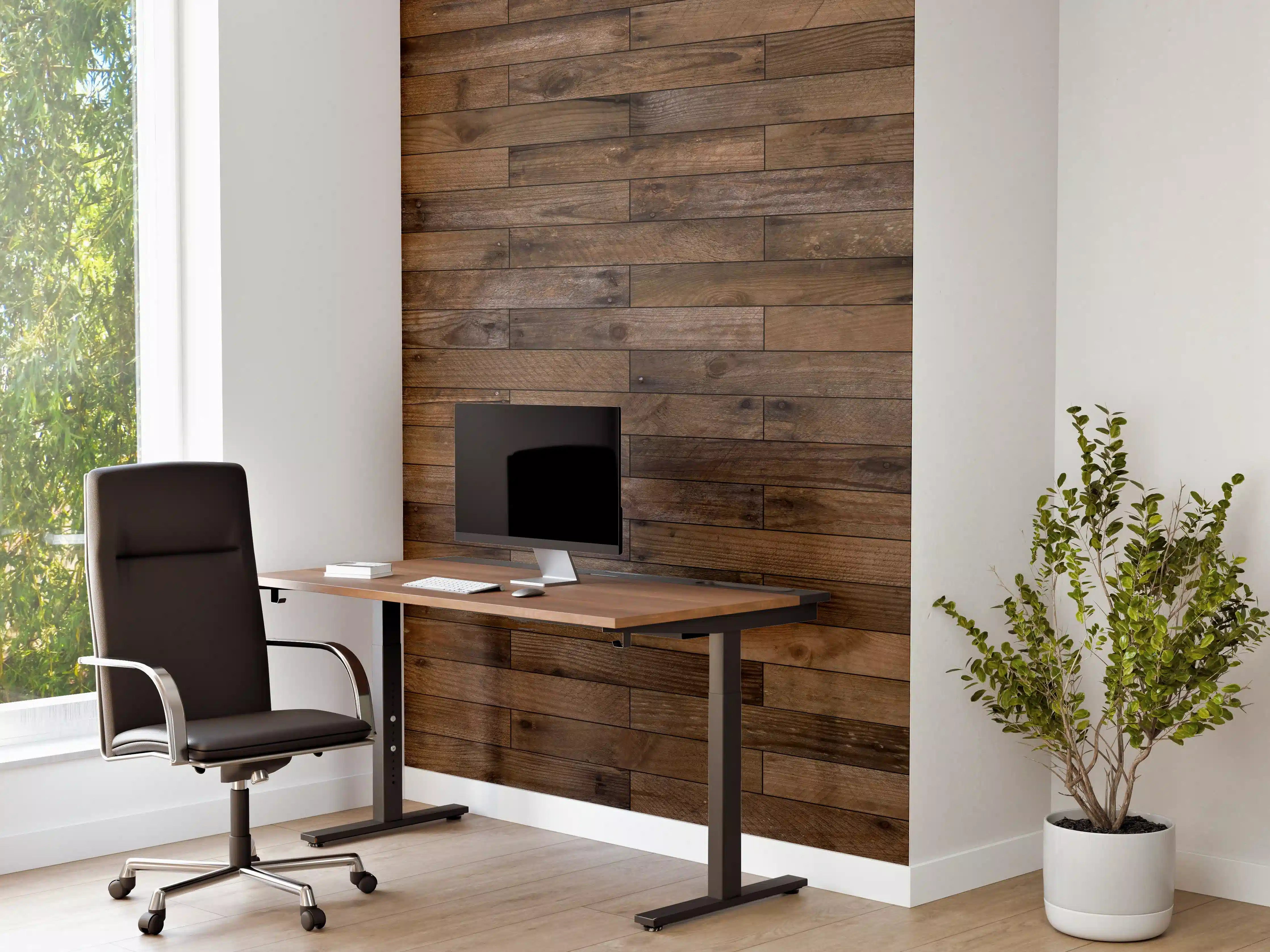 Büro Wandgestaltung - Dunkles Holzmuster