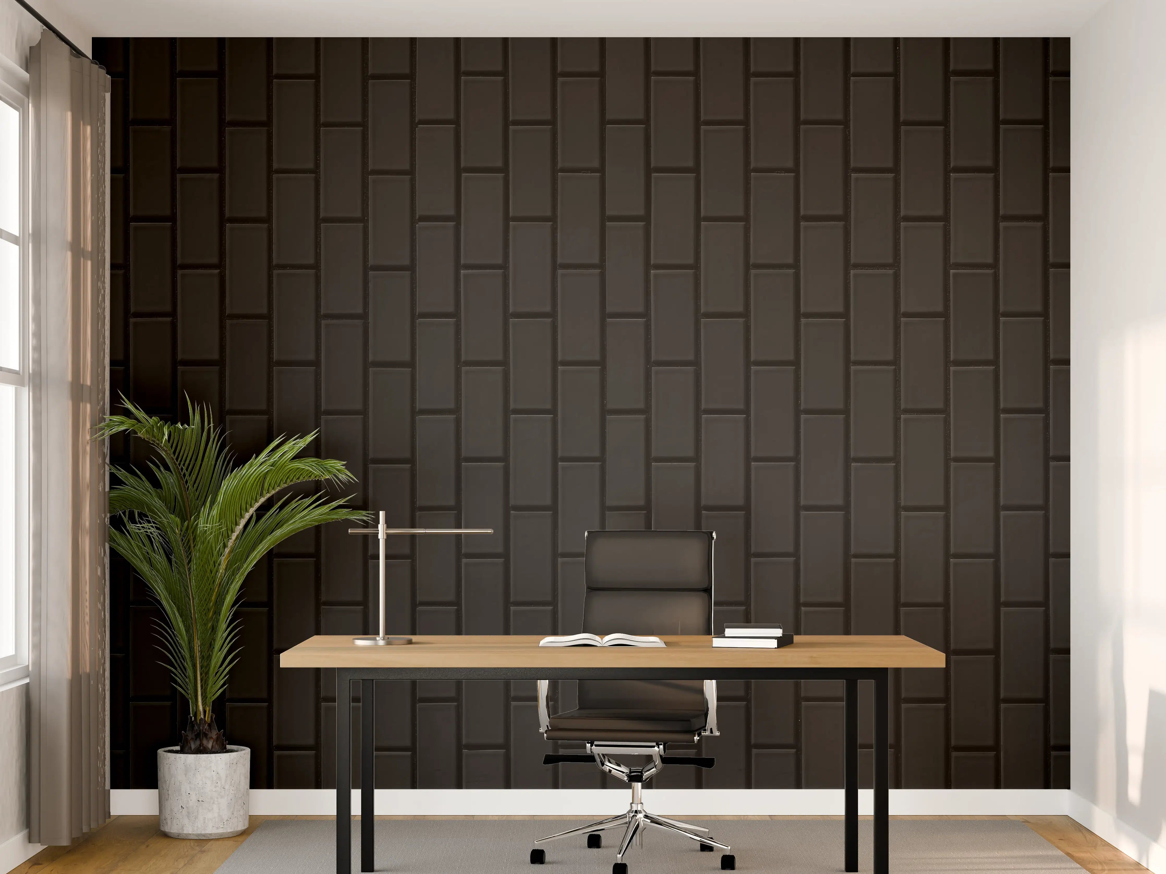 Büro Wandgestaltung - Dunkles Ziegelmauer-Muster
