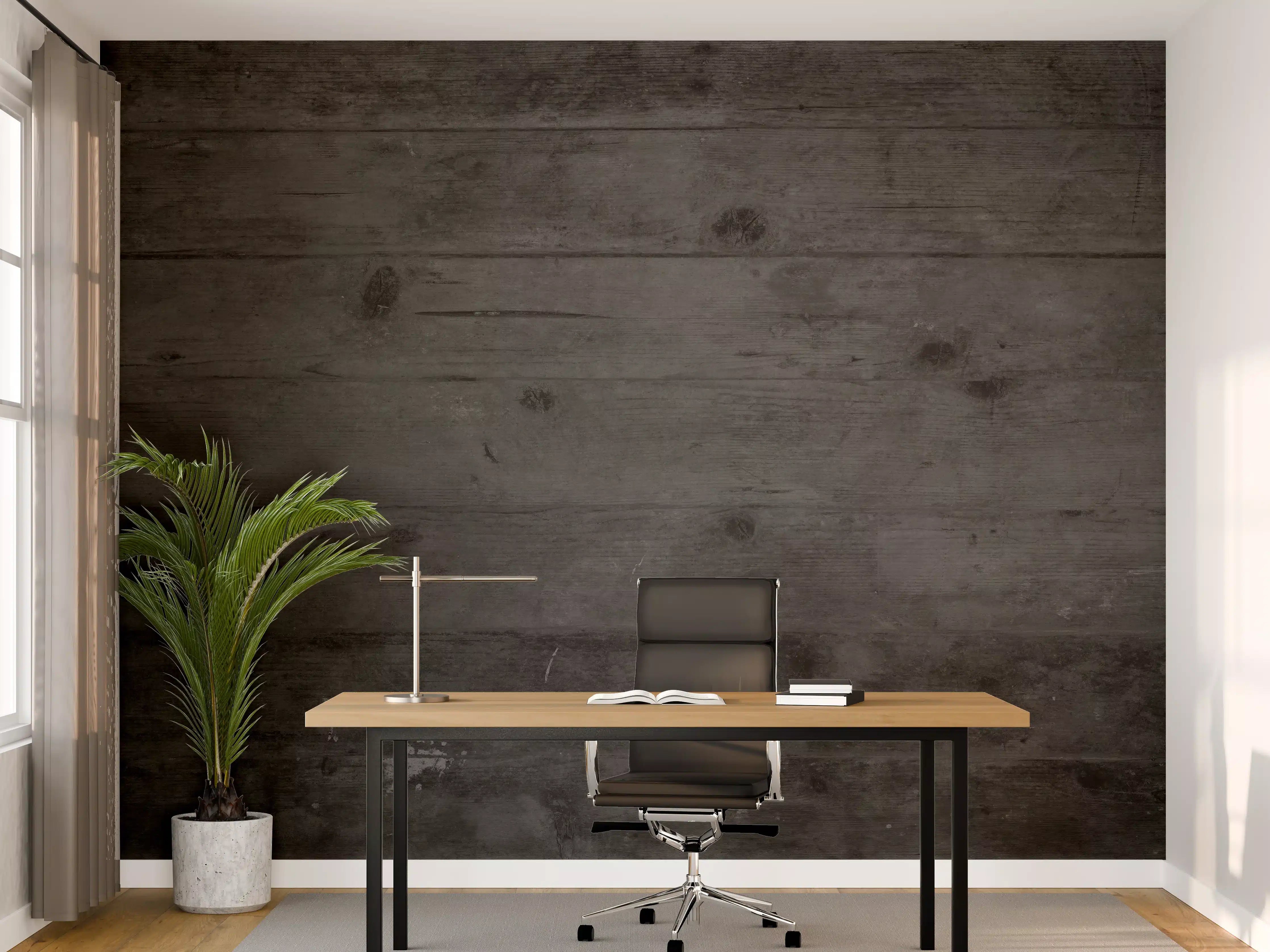 Büro Wandgestaltung - Dunkles altes Hartholz
