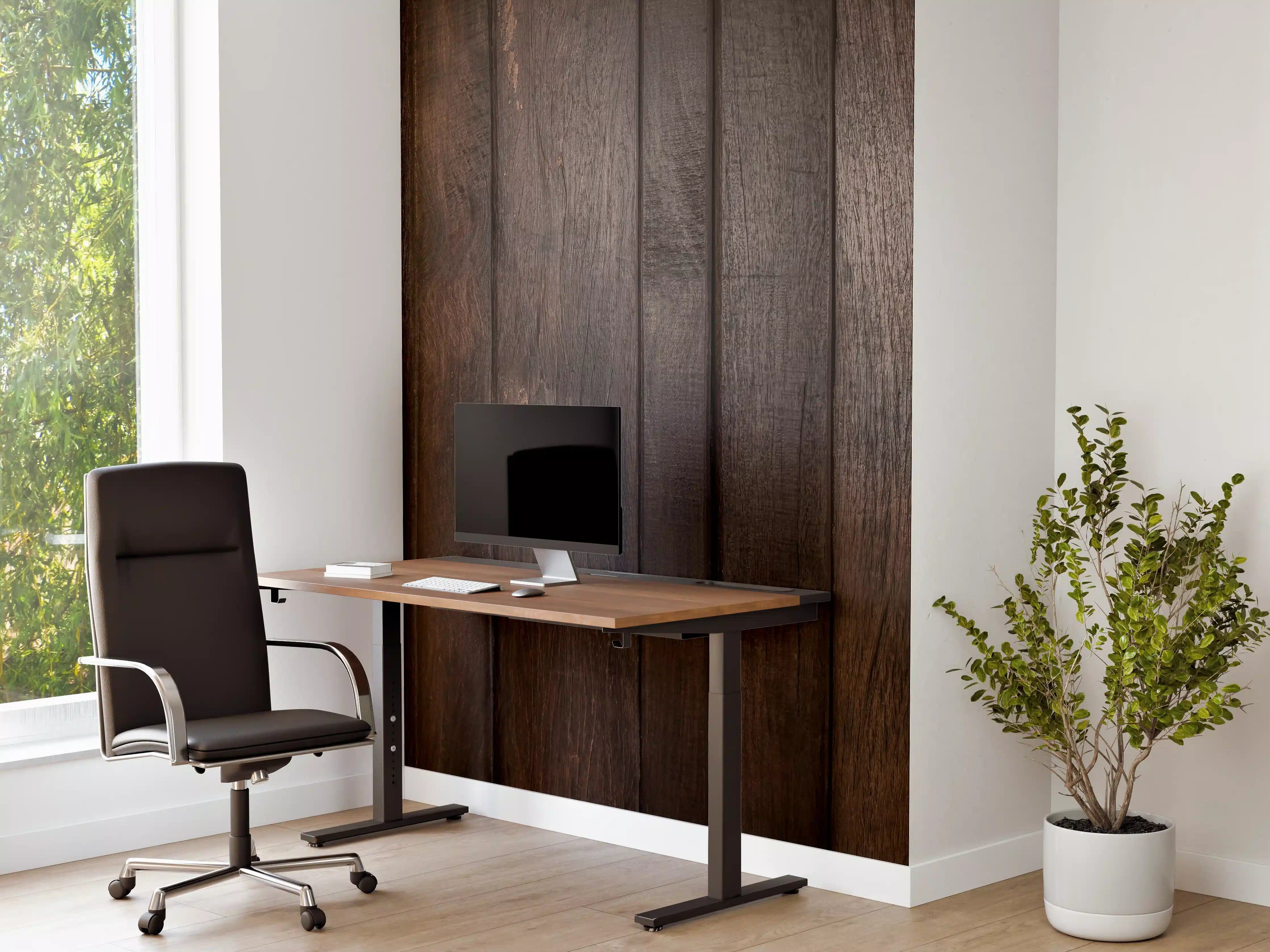Büro Wandgestaltung - Dunkles glasiertes Holz