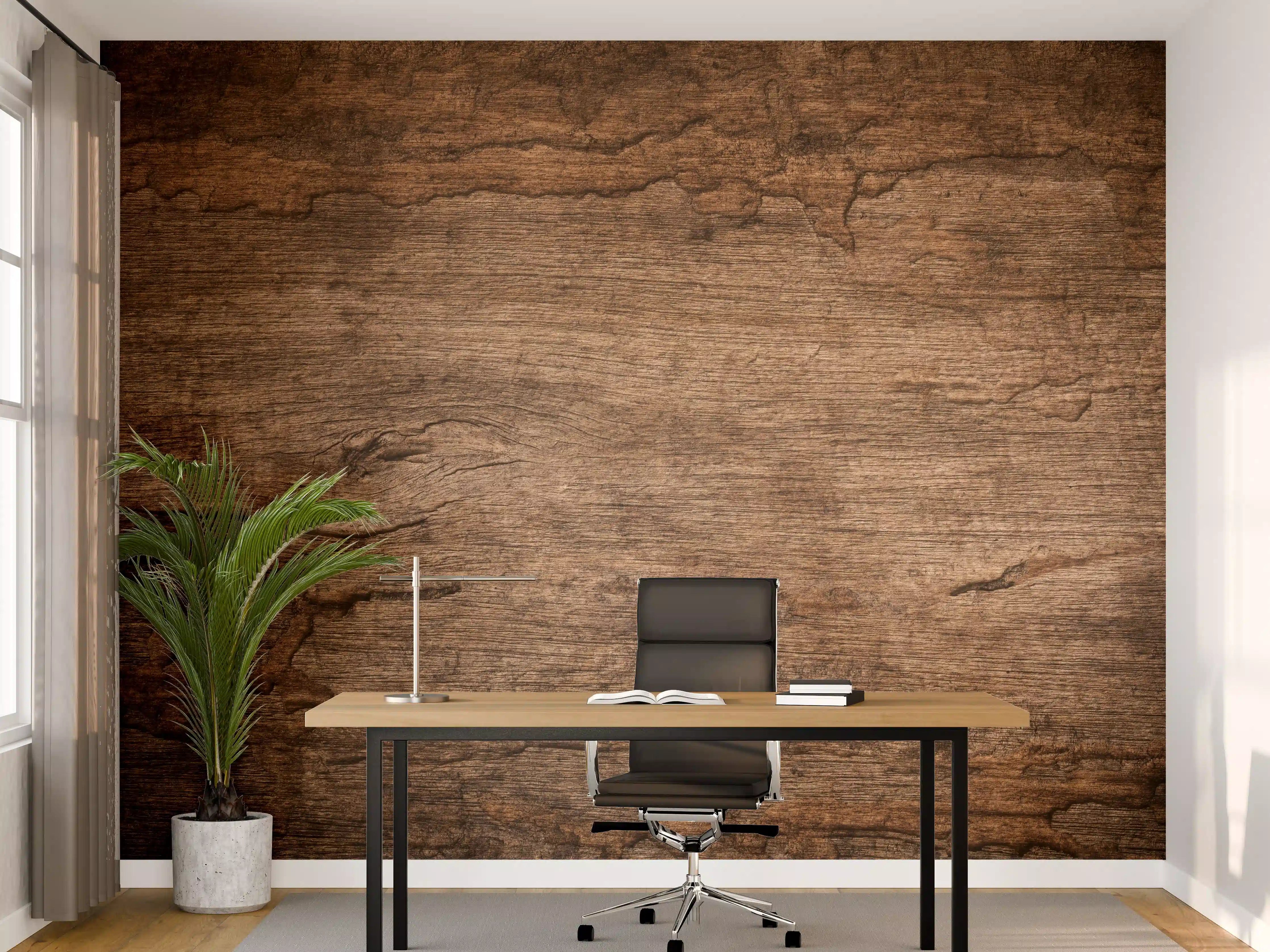 Büro Wandgestaltung - Dunkles verfallendes Holz