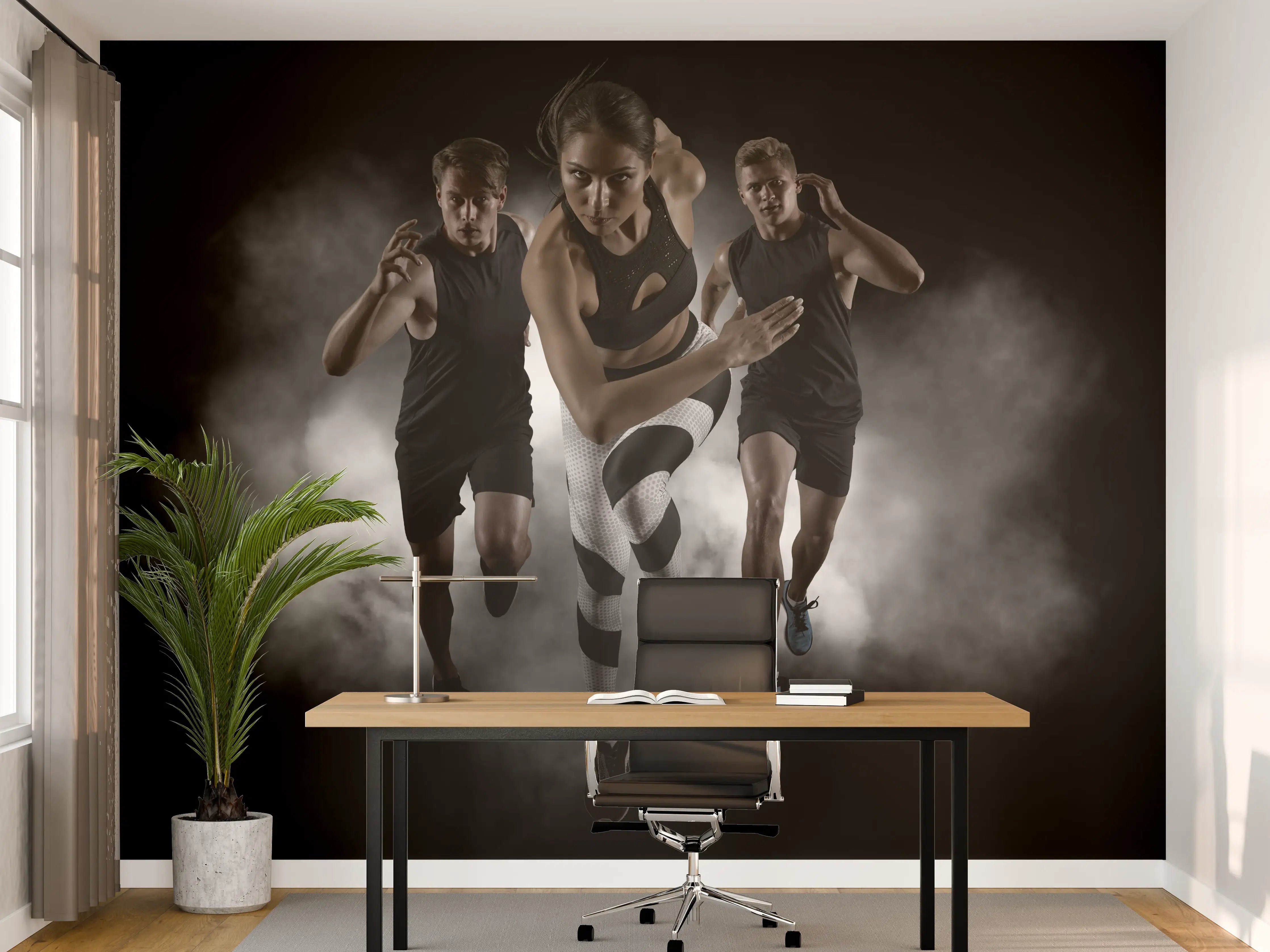 Büro Wandgestaltung - Dynamik in Schwarz-Weiß