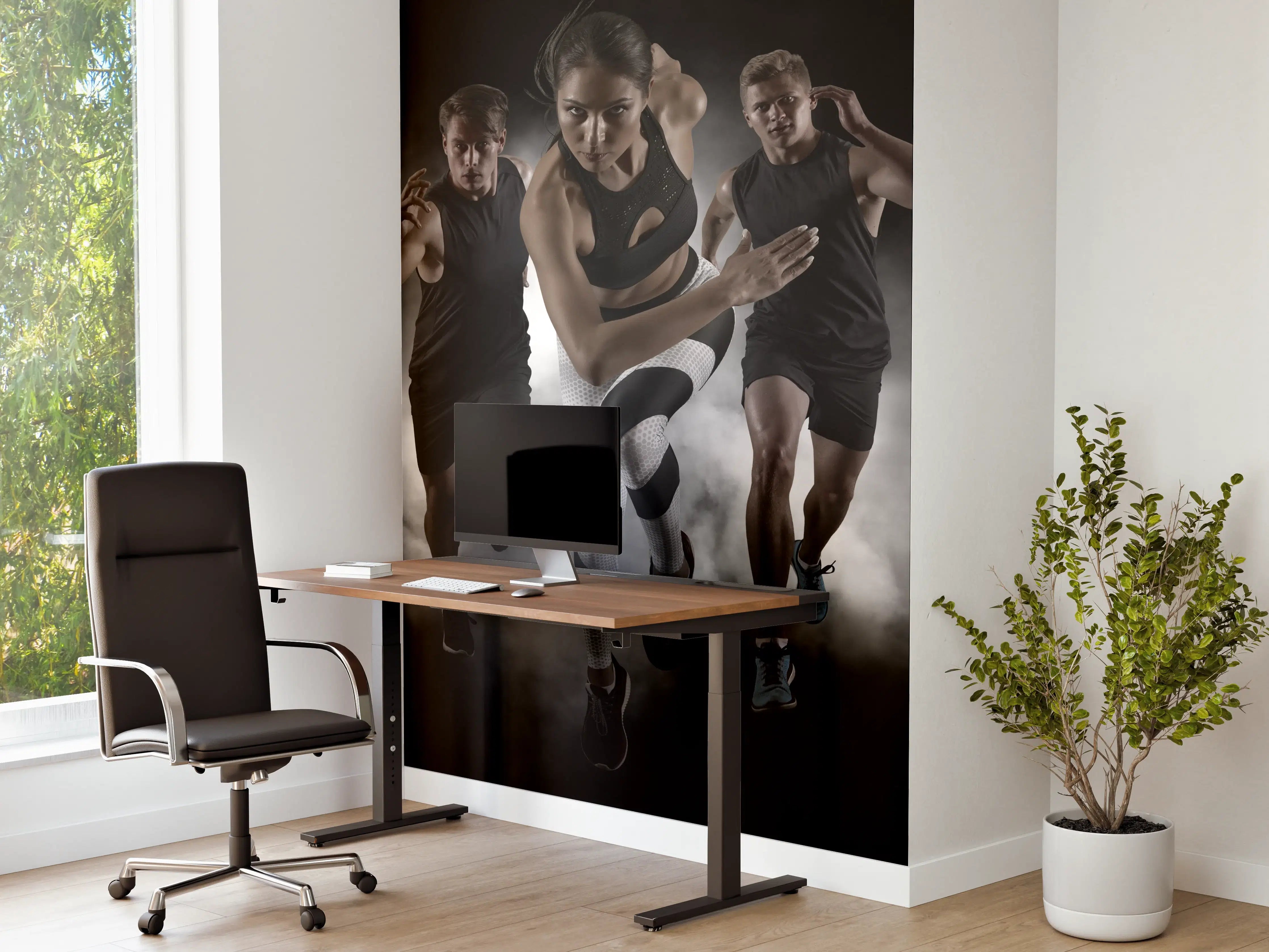 Büro Wandgestaltung - Dynamik in Schwarz-Weiß