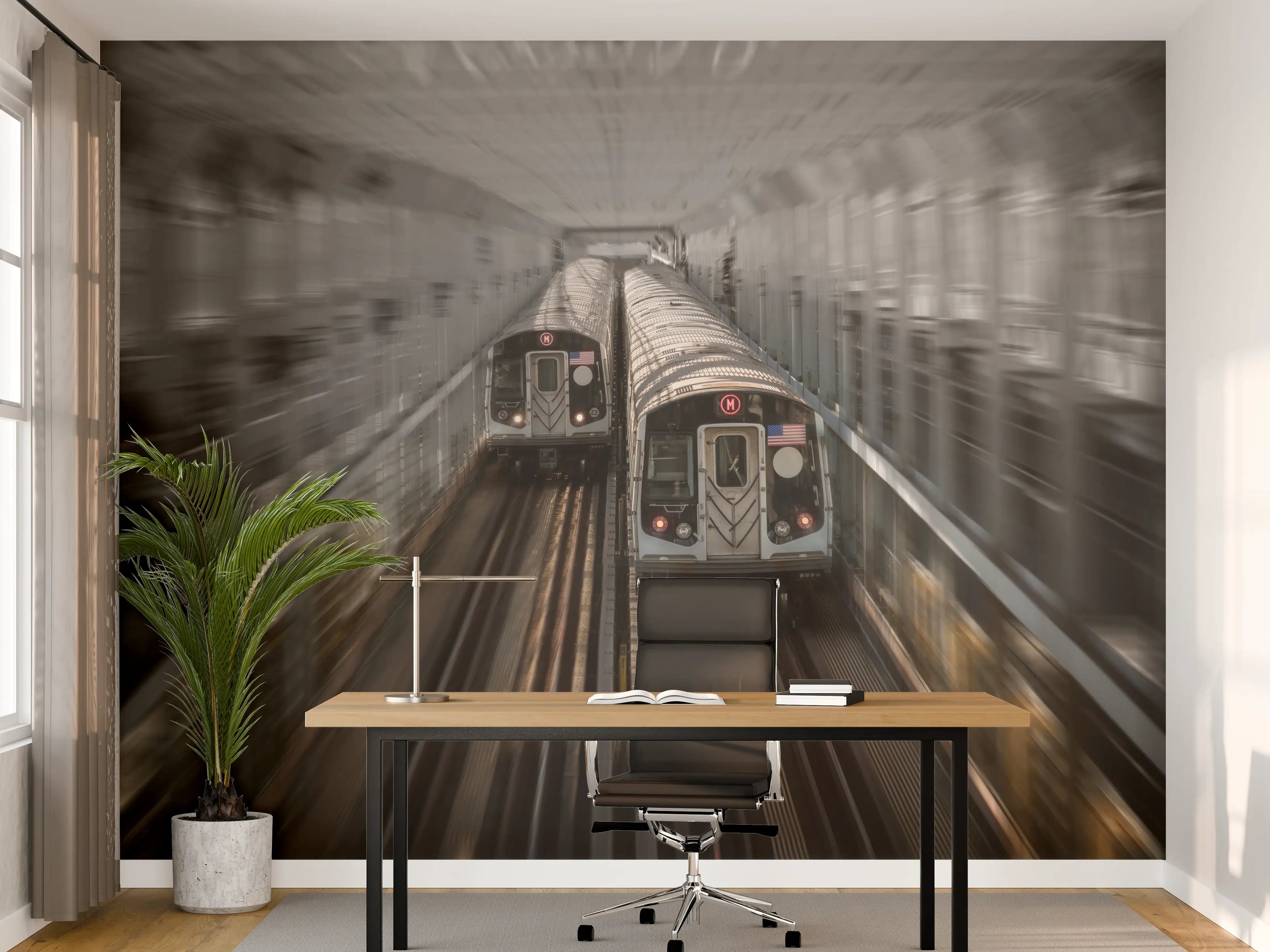 Büro Wandgestaltung - Dynamische Aufnahme Zug Brooklyn NY