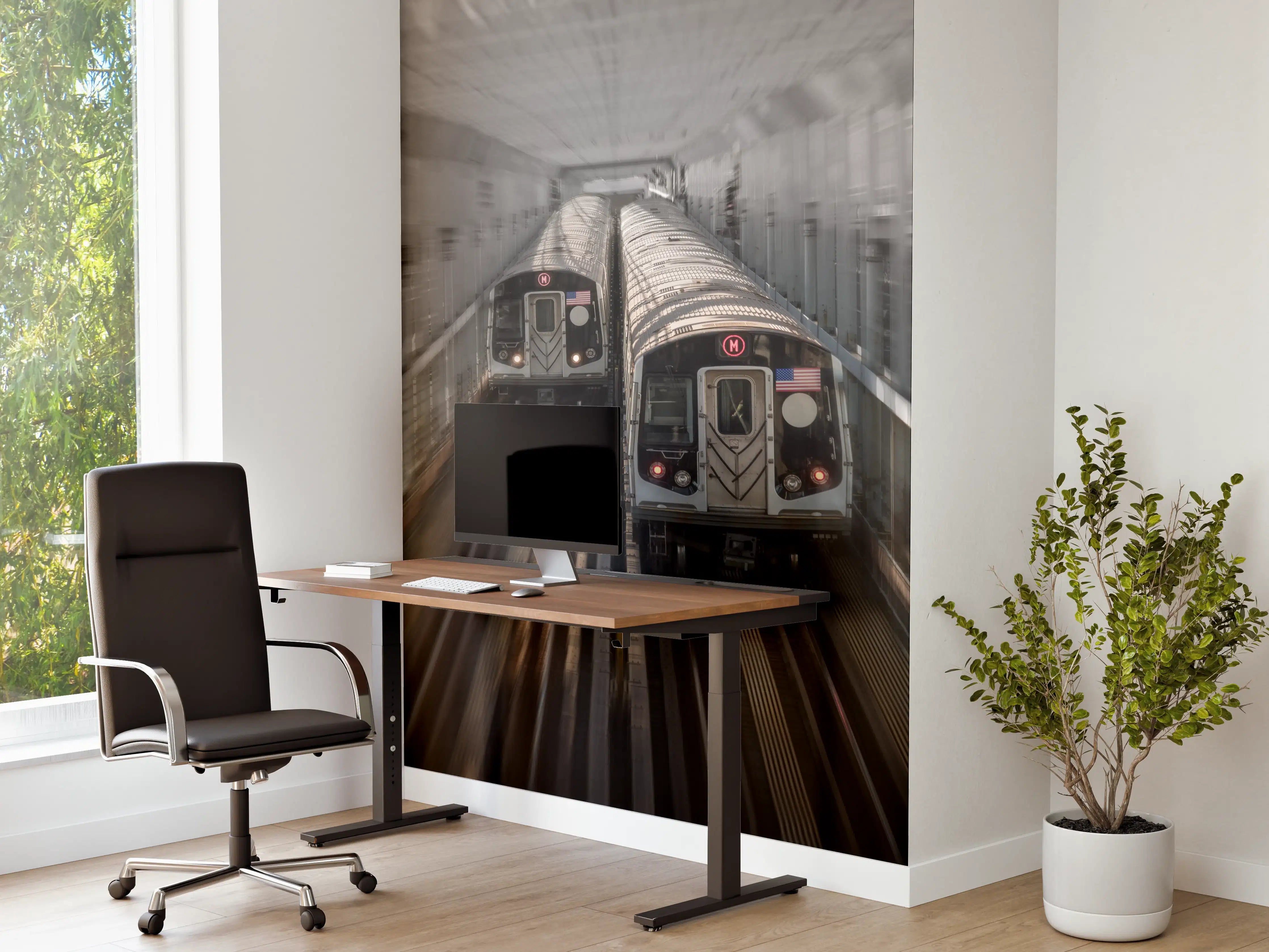 Büro Wandgestaltung - Dynamische Aufnahme Zug Brooklyn NY