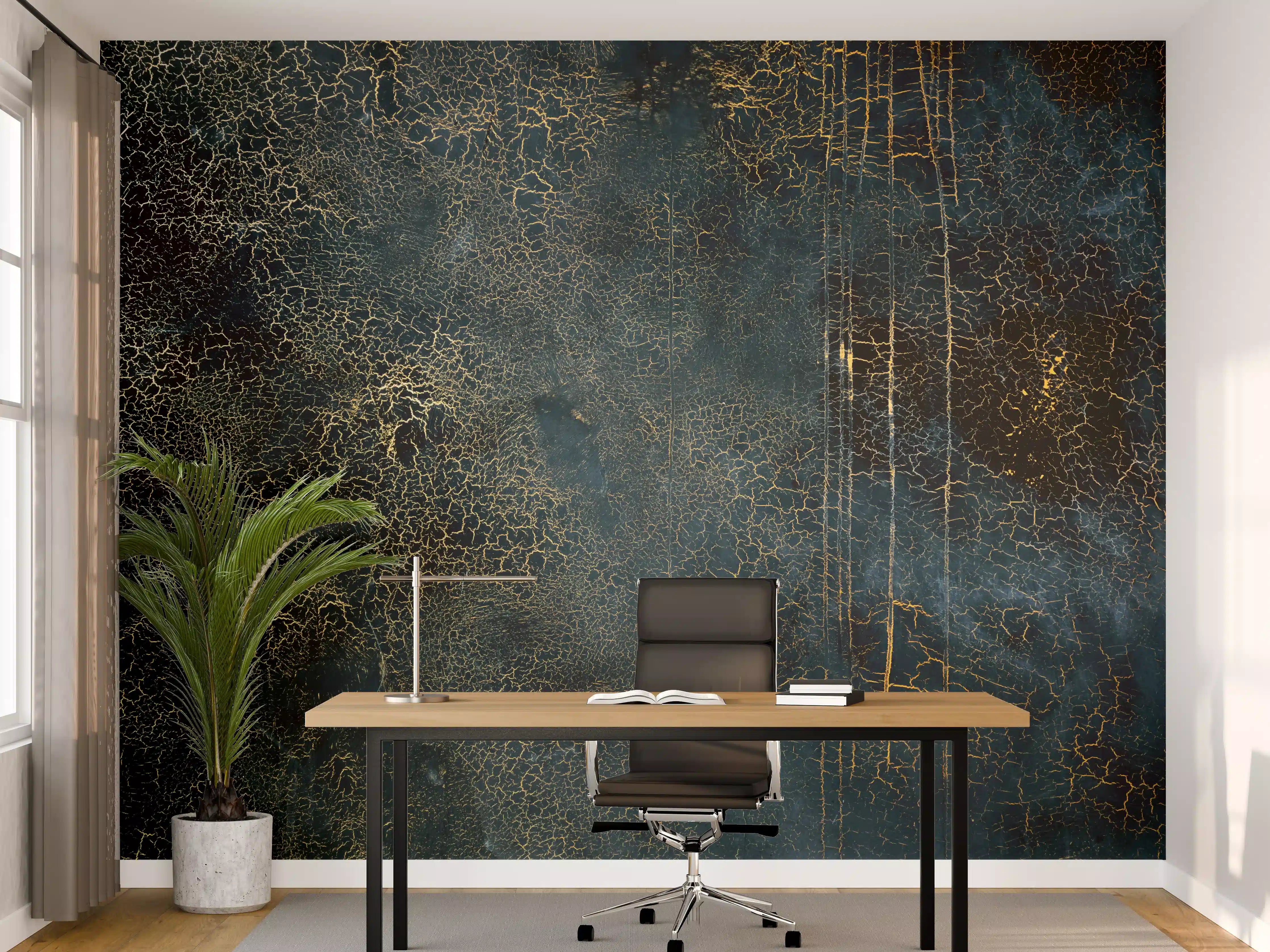 Büro Wandgestaltung - Edel-Rissige Textur mit Craquelé- Effekt