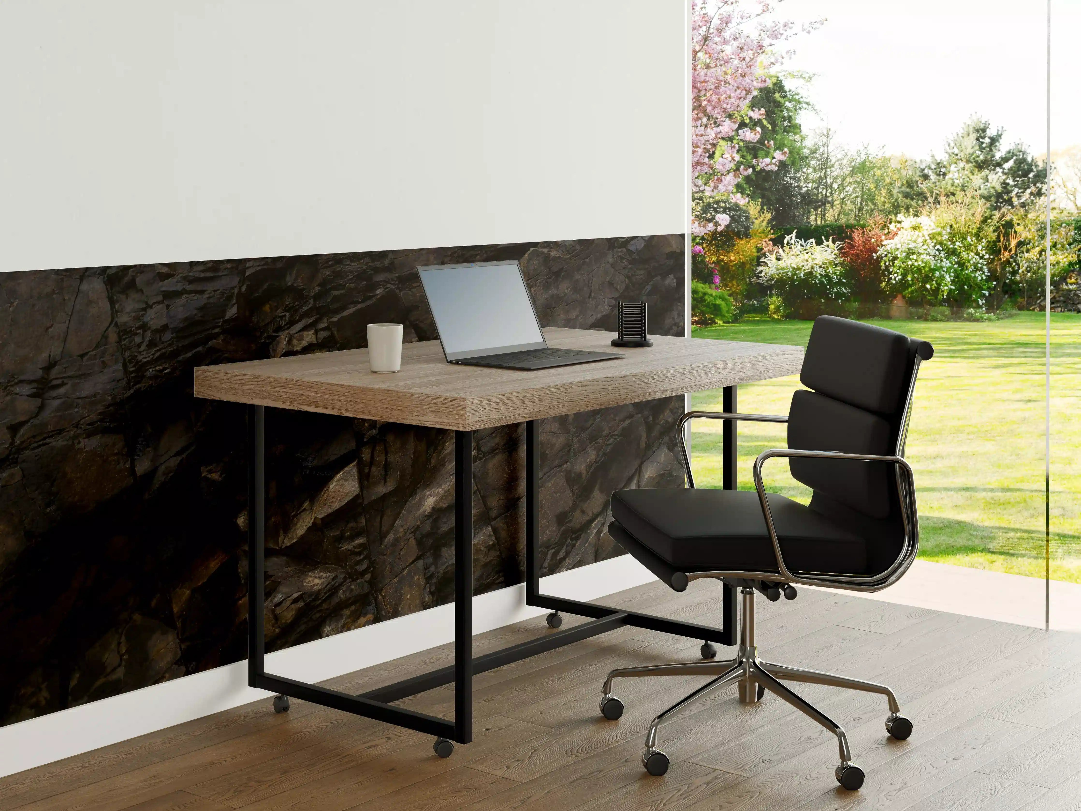 Büro Wandgestaltung - Edle Dunkle Steintextur