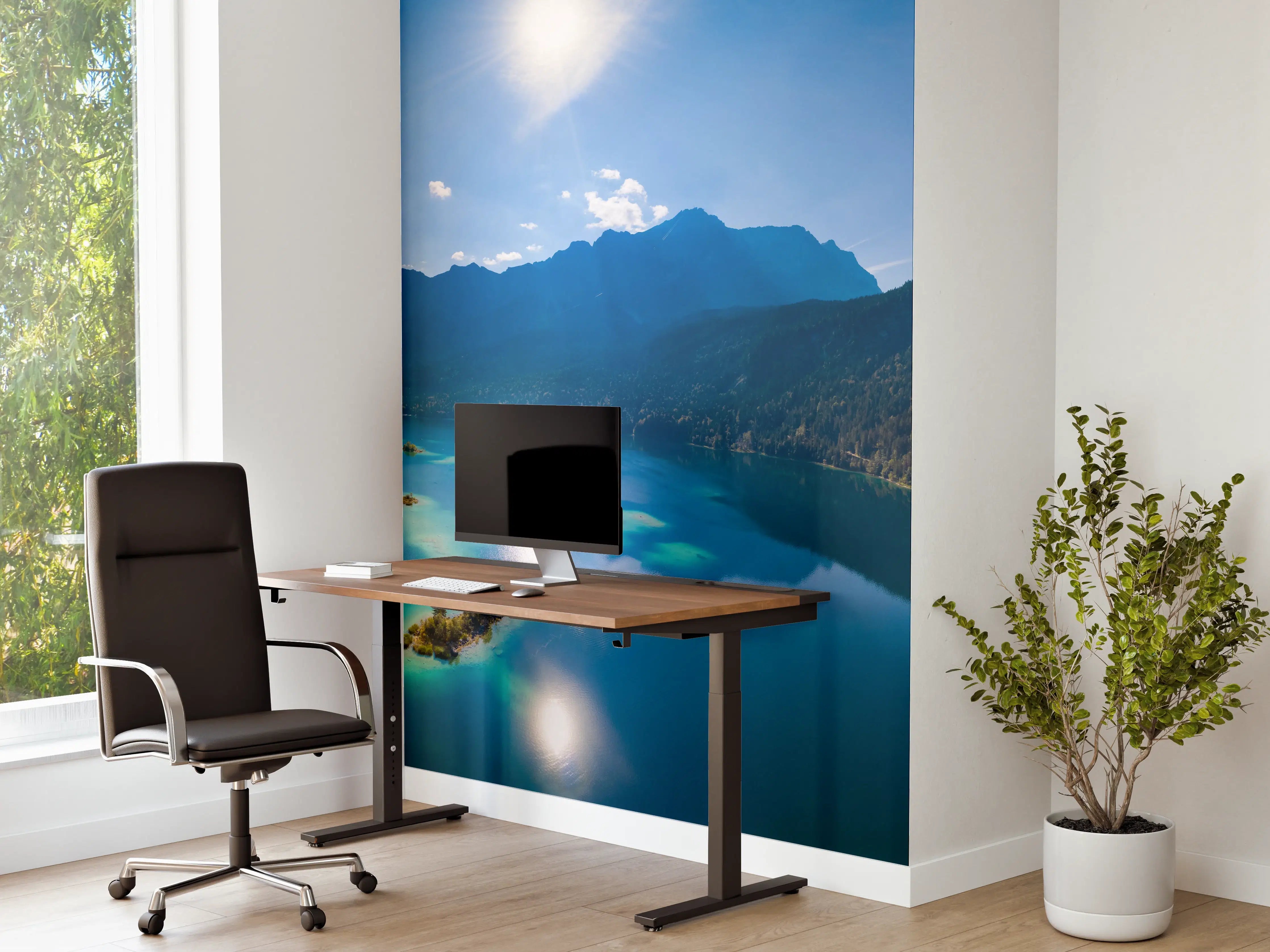 Büro Wandgestaltung - Eibsees mit der Zugspitze im Hintergrund
