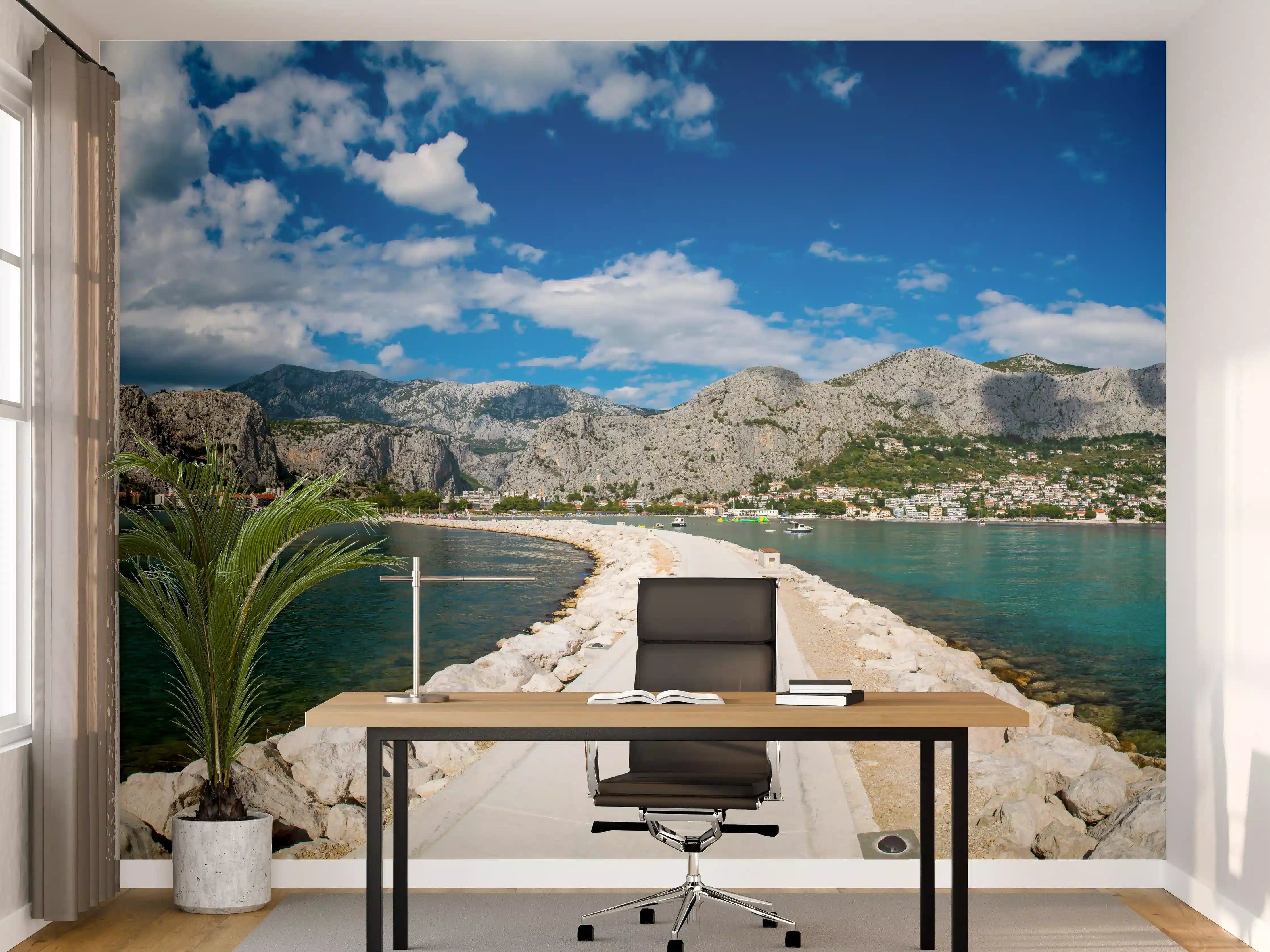 Büro Wandgestaltung - Ein Panoramabild von Omis - Kroatien