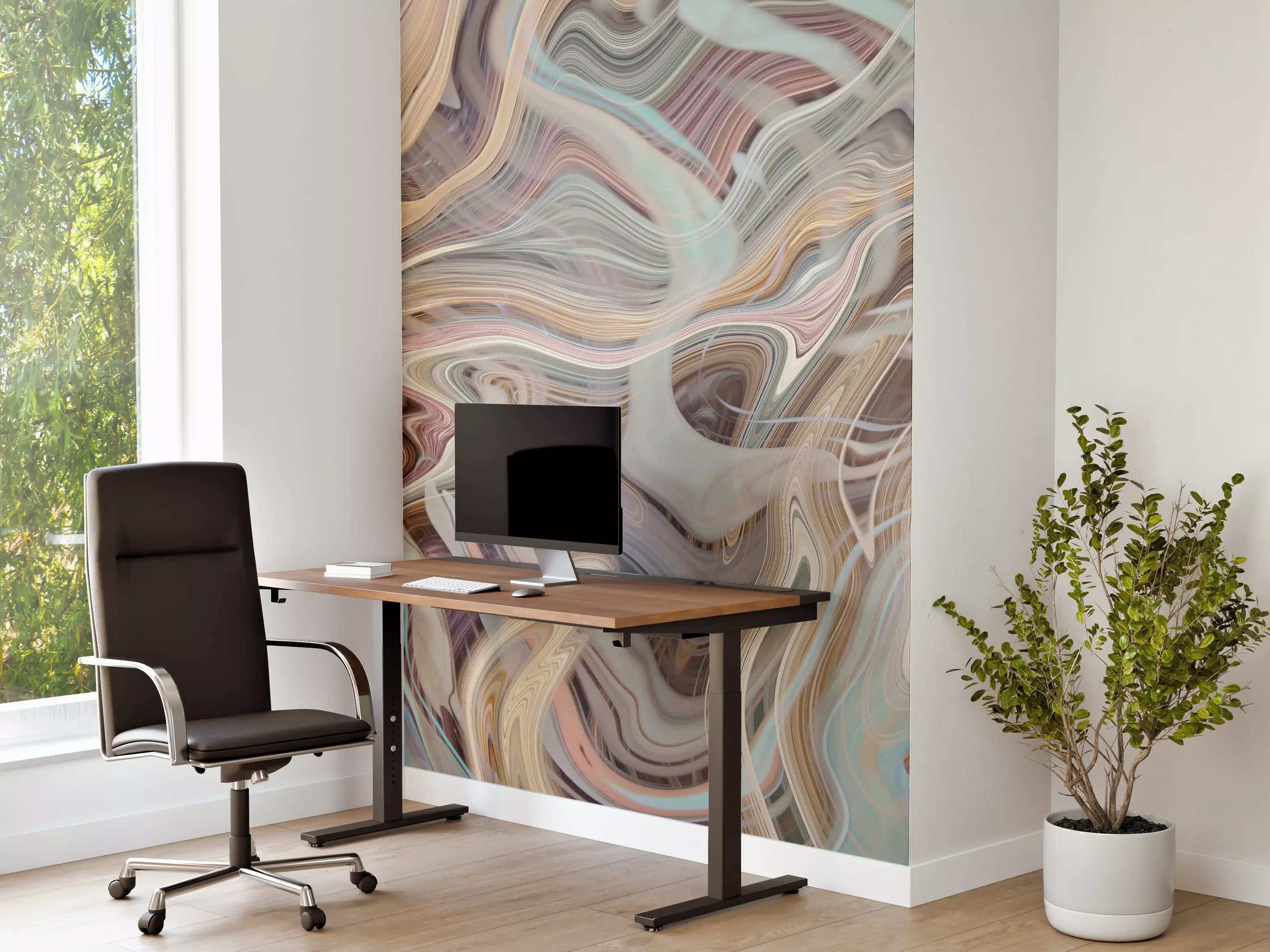 Büro Wandgestaltung - Ein Strudel aus Marmor