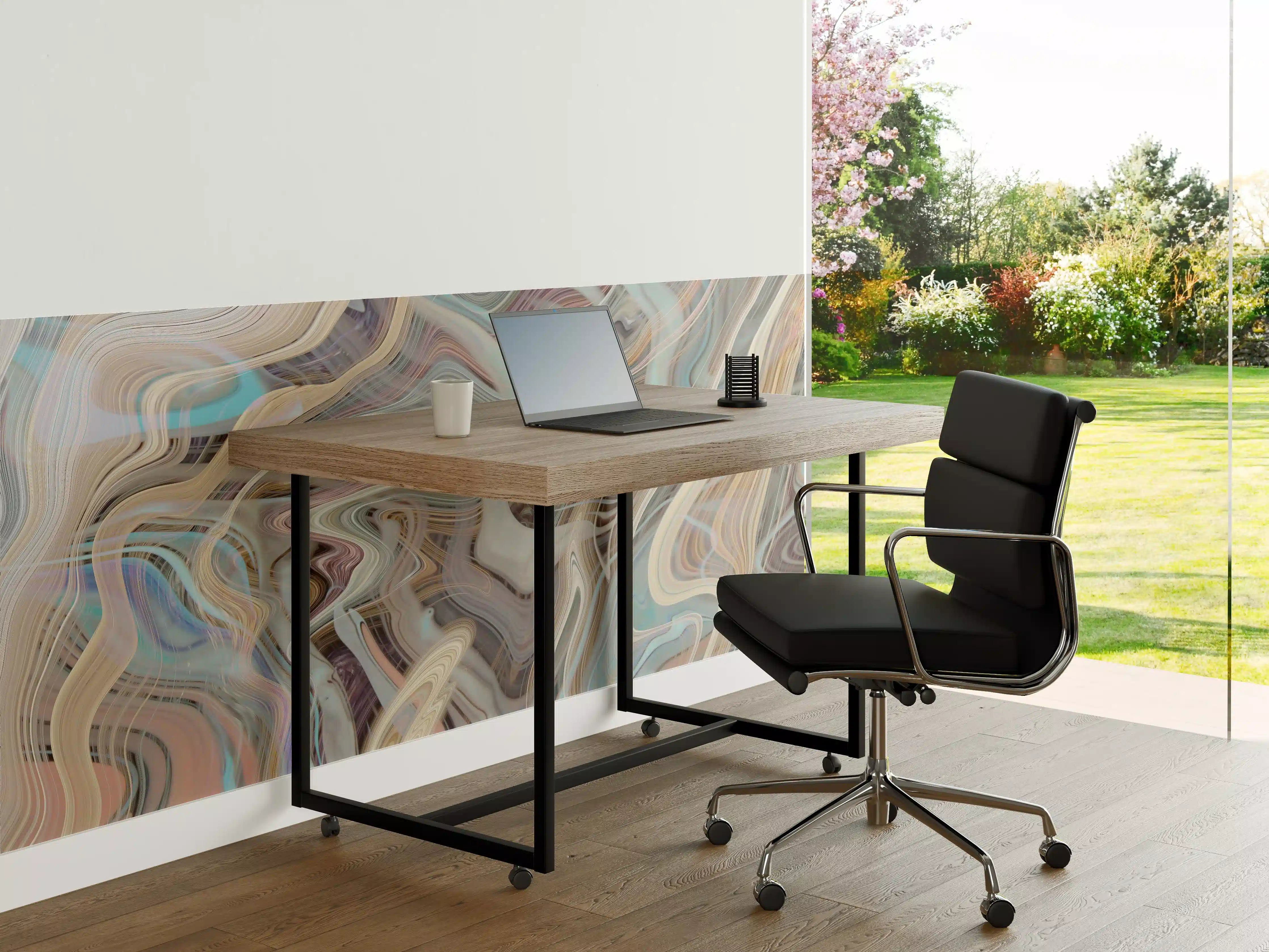 Büro Wandgestaltung - Ein Strudel aus Marmor