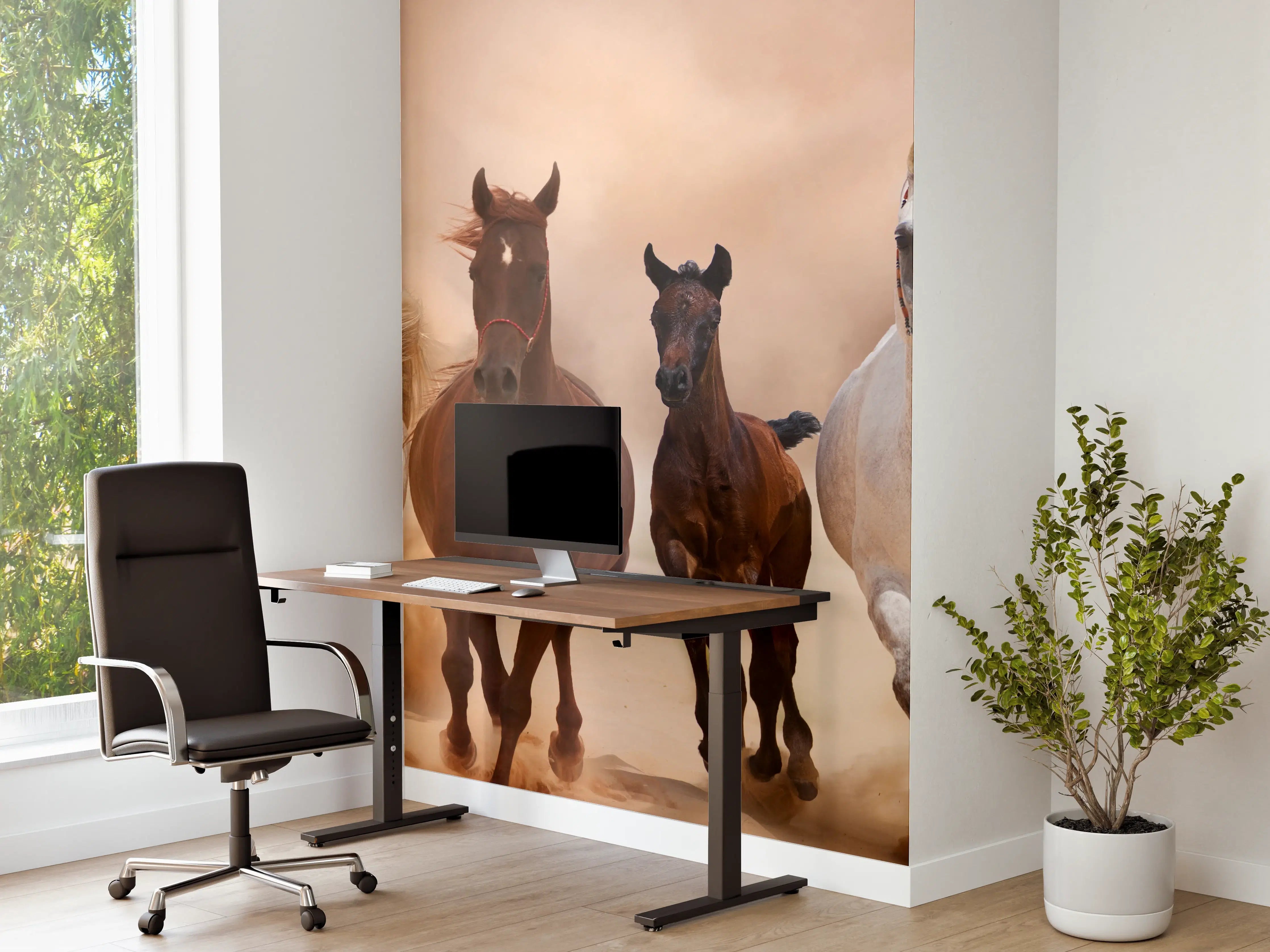 Büro Wandgestaltung - Eine Herde von Pferden