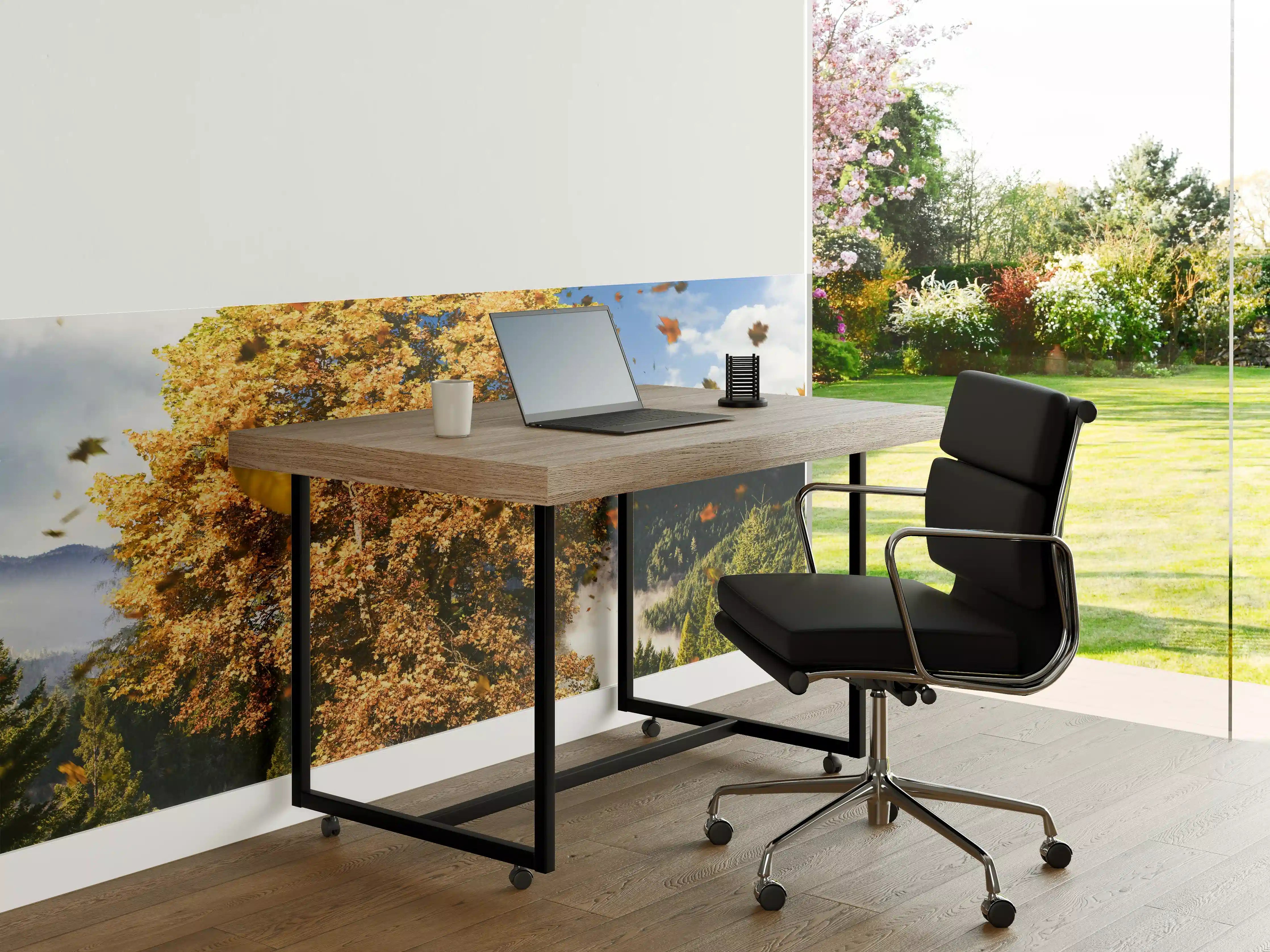 Büro Wandgestaltung - Einzelner Herbst Baum im Wald bei Wind