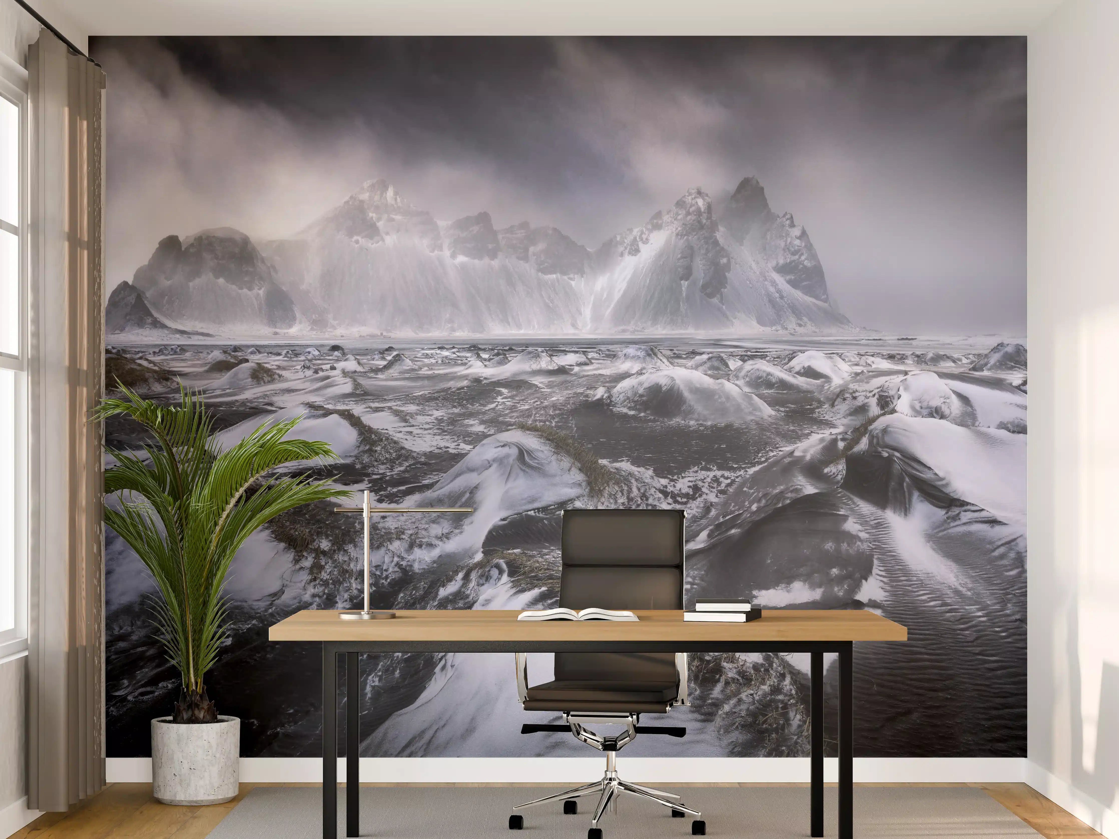 Büro Wandgestaltung - Eisige Schneelandschaft Berge