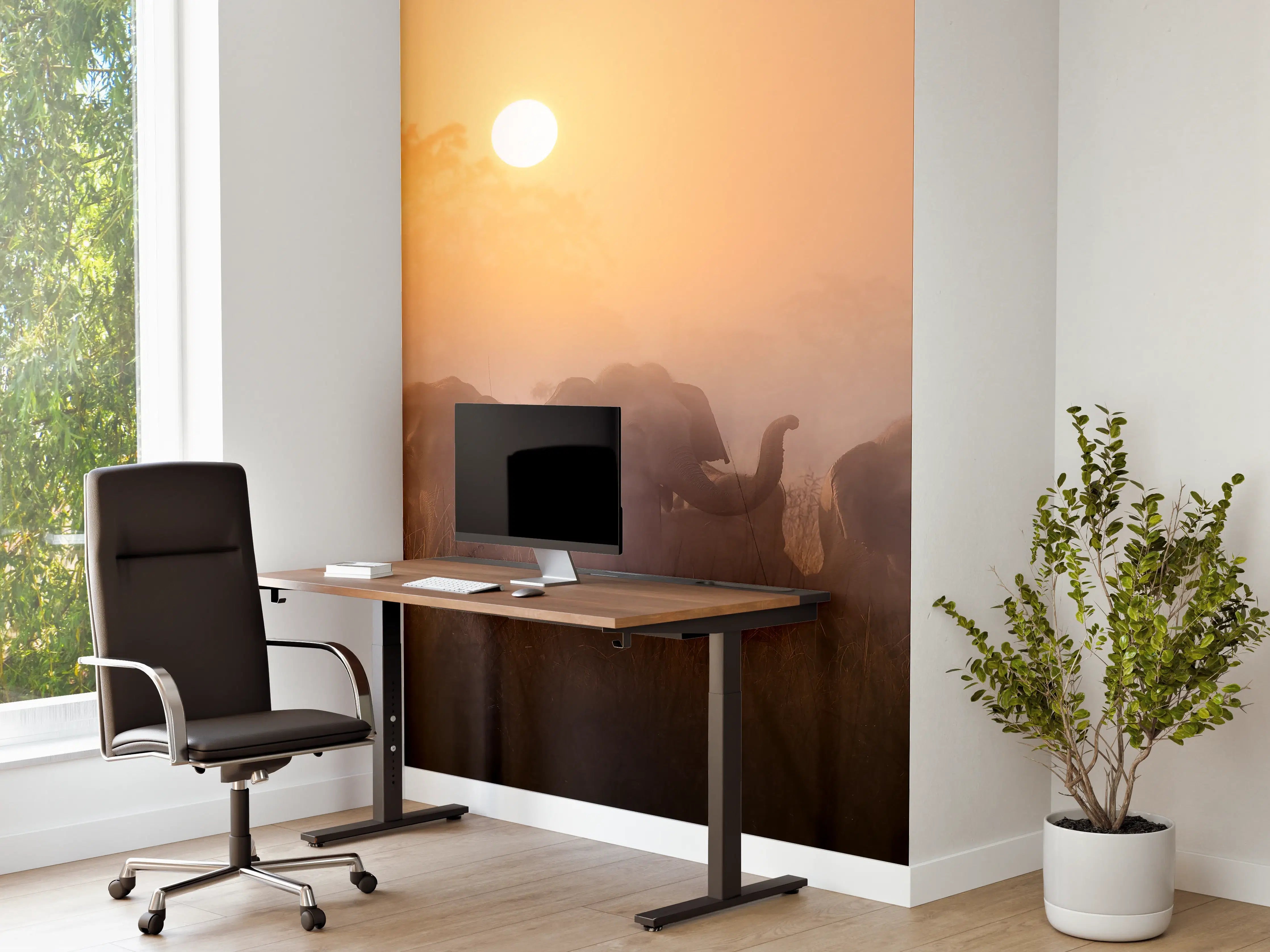 Büro Wandgestaltung - Elefanten bei Morgengrauen