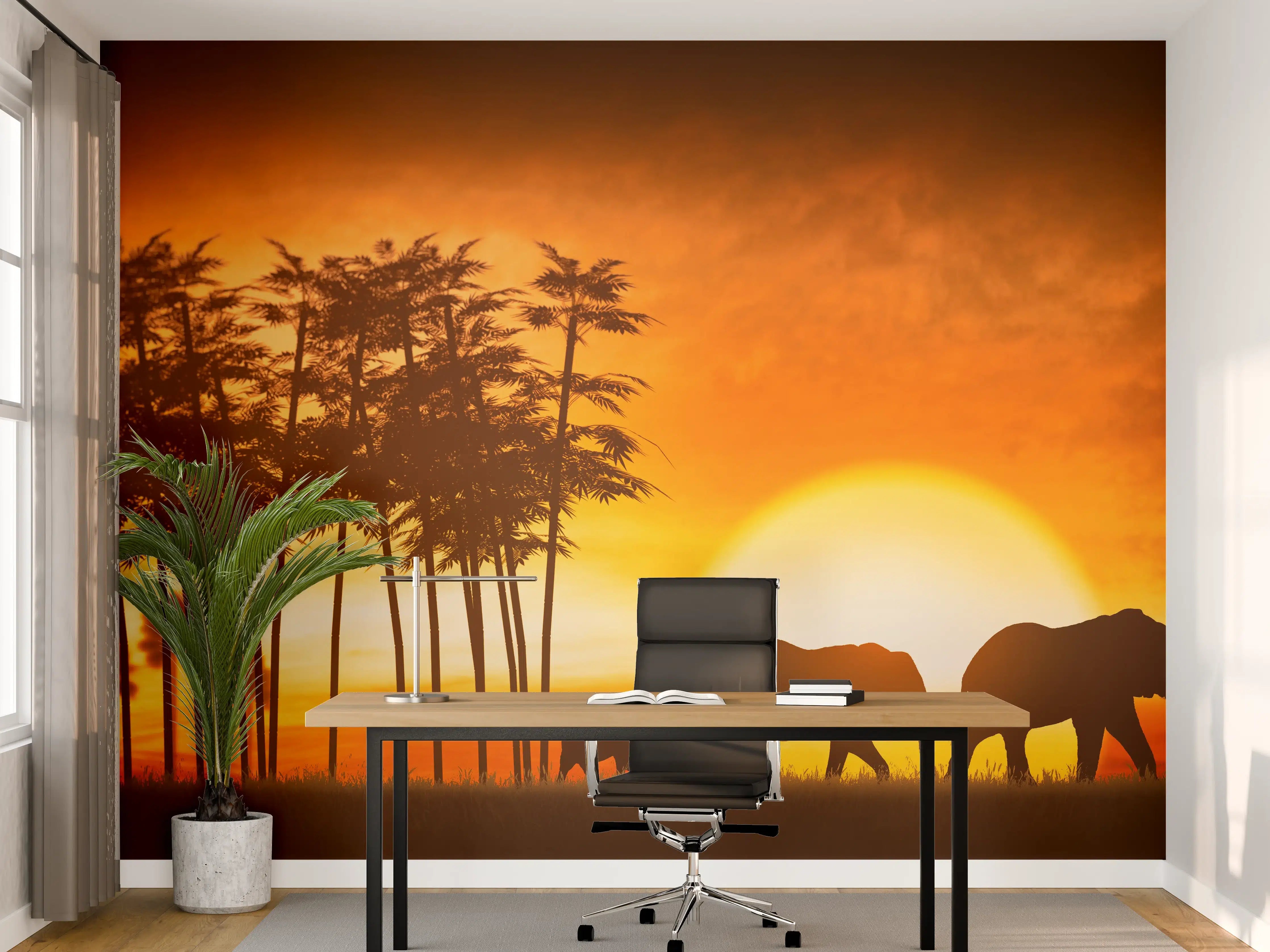 Büro Wandgestaltung - Elefantenfamilie