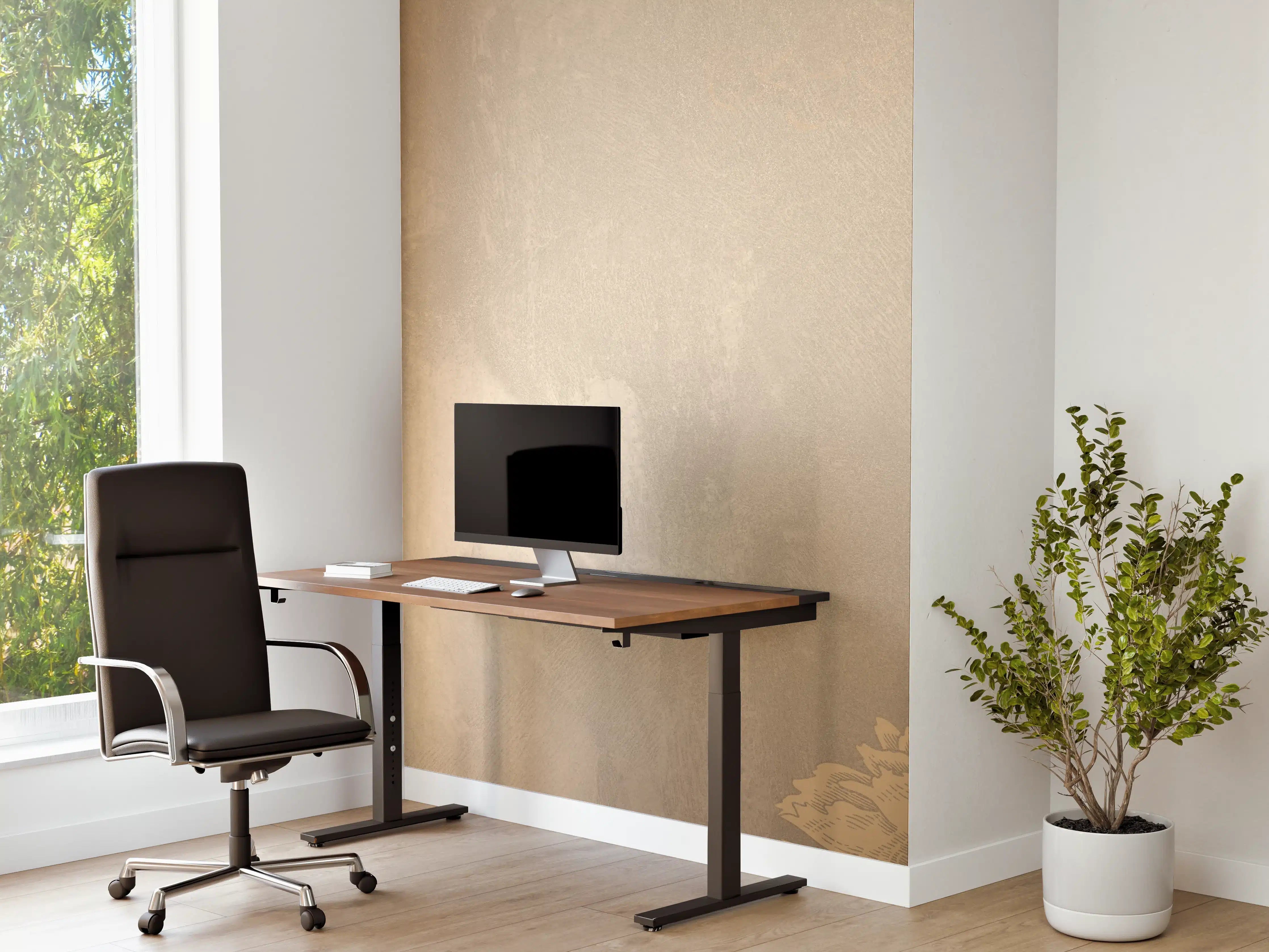 Büro Wandgestaltung - Elegante Gold- und Beigetöne Wandgestaltung