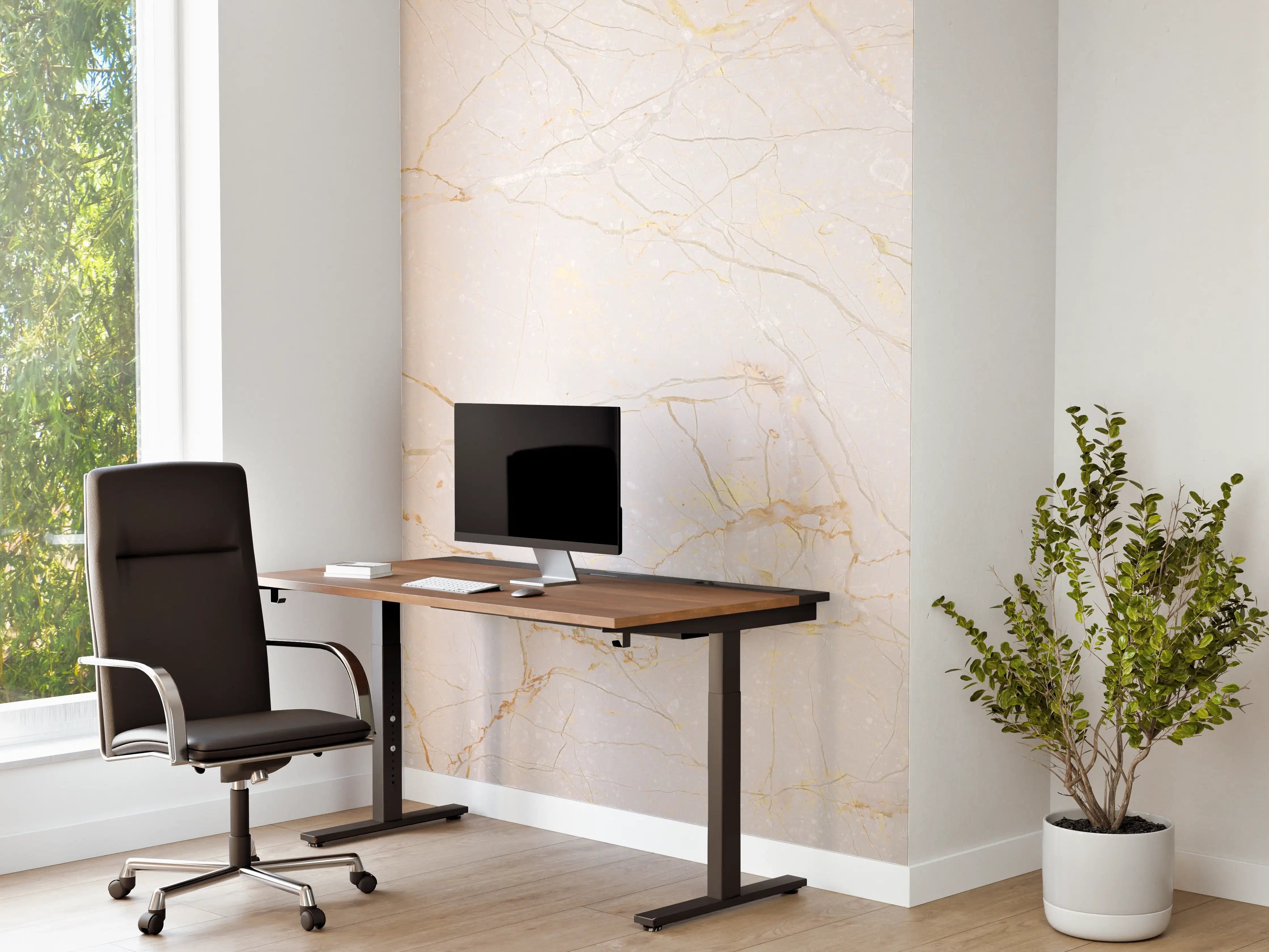 Büro Wandgestaltung - Elegante Grau-Marmor-Optik