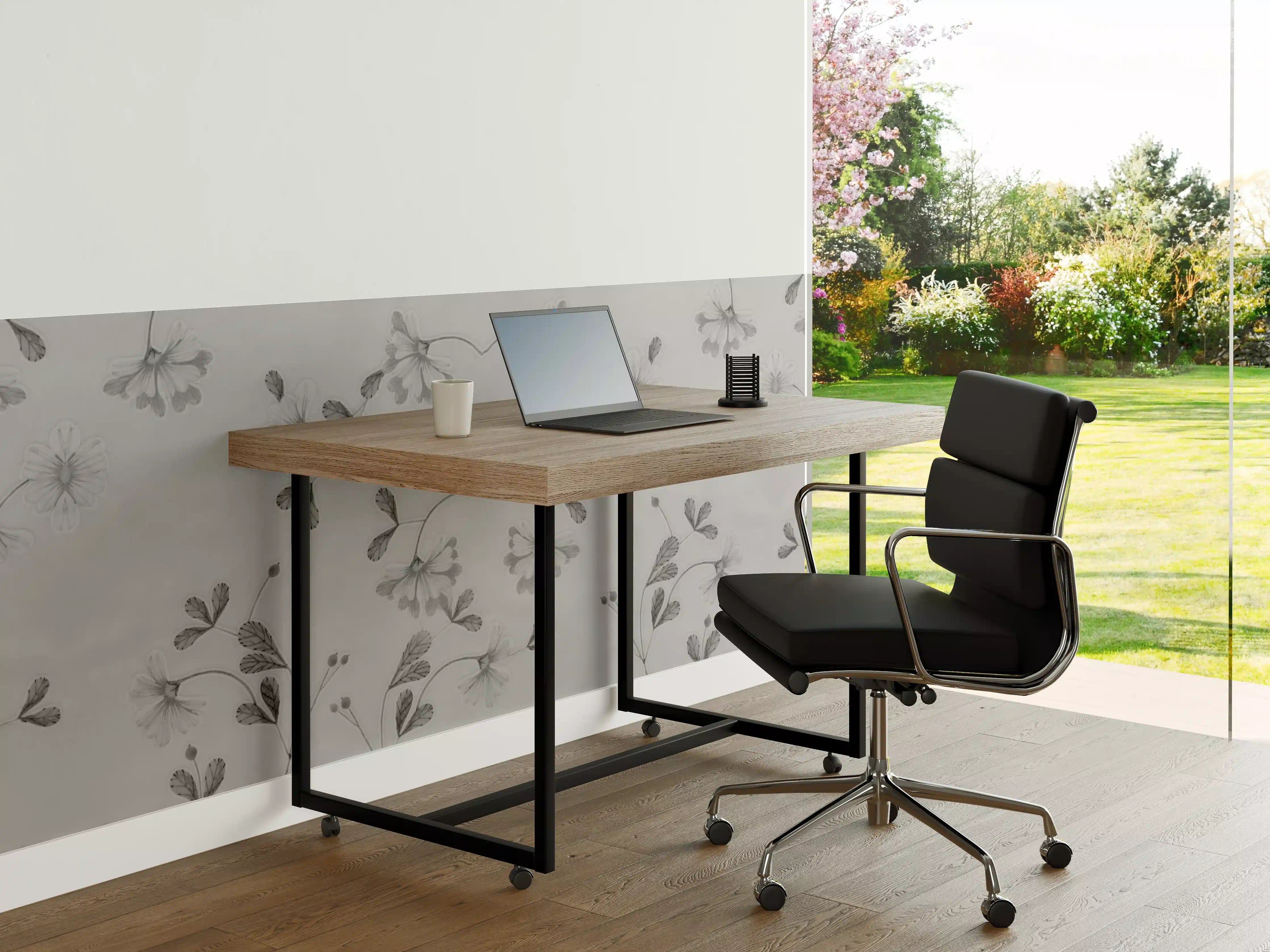 Büro Wandgestaltung - Elegante Grau-Weiße Blumenmuster