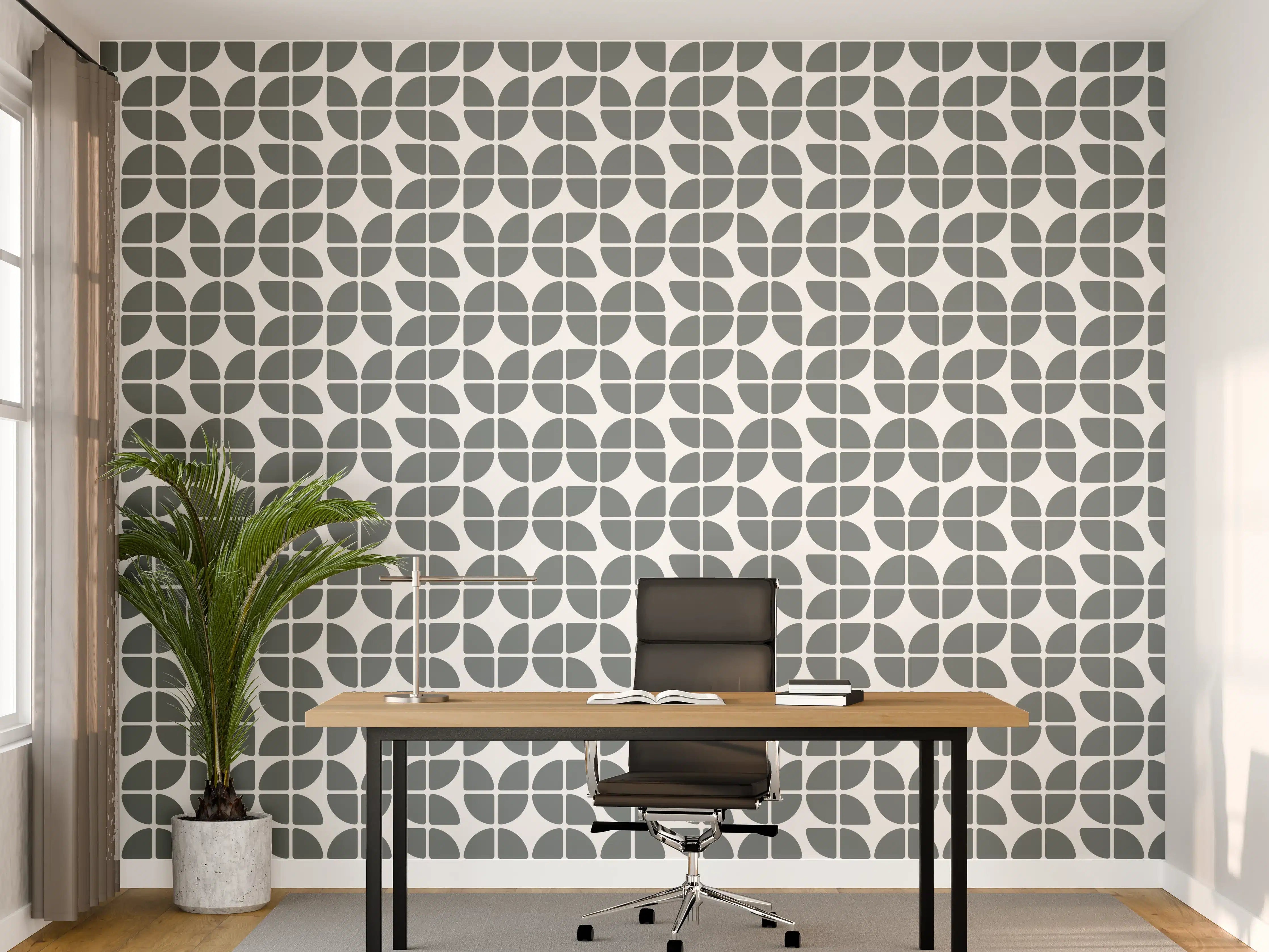 Büro Wandgestaltung - Elegante Weiß-Grau-Marmor-Optik mit sanften Graunuancen