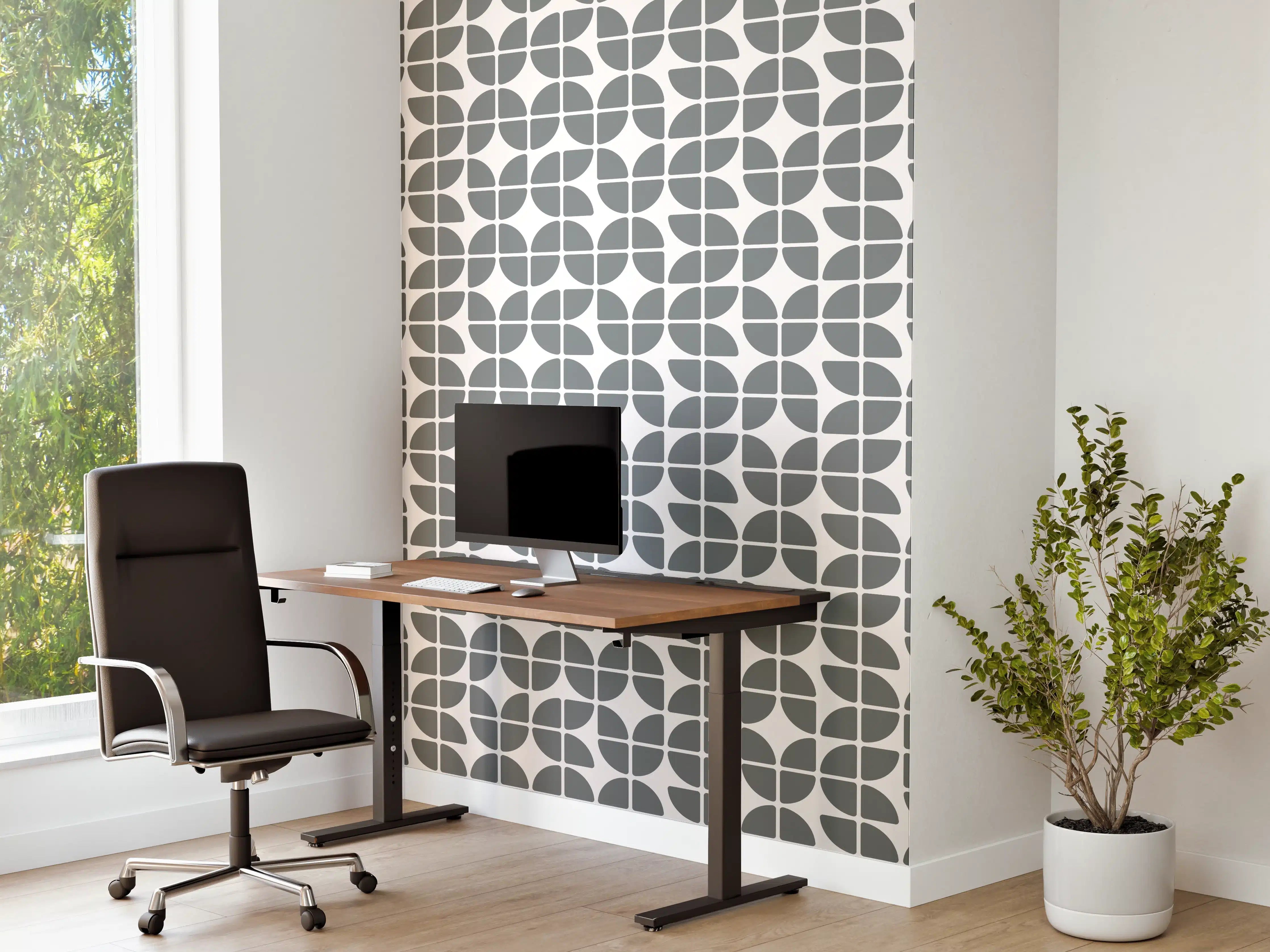 Büro Wandgestaltung - Elegante Weiß-Grau-Marmor-Optik mit sanften Graunuancen