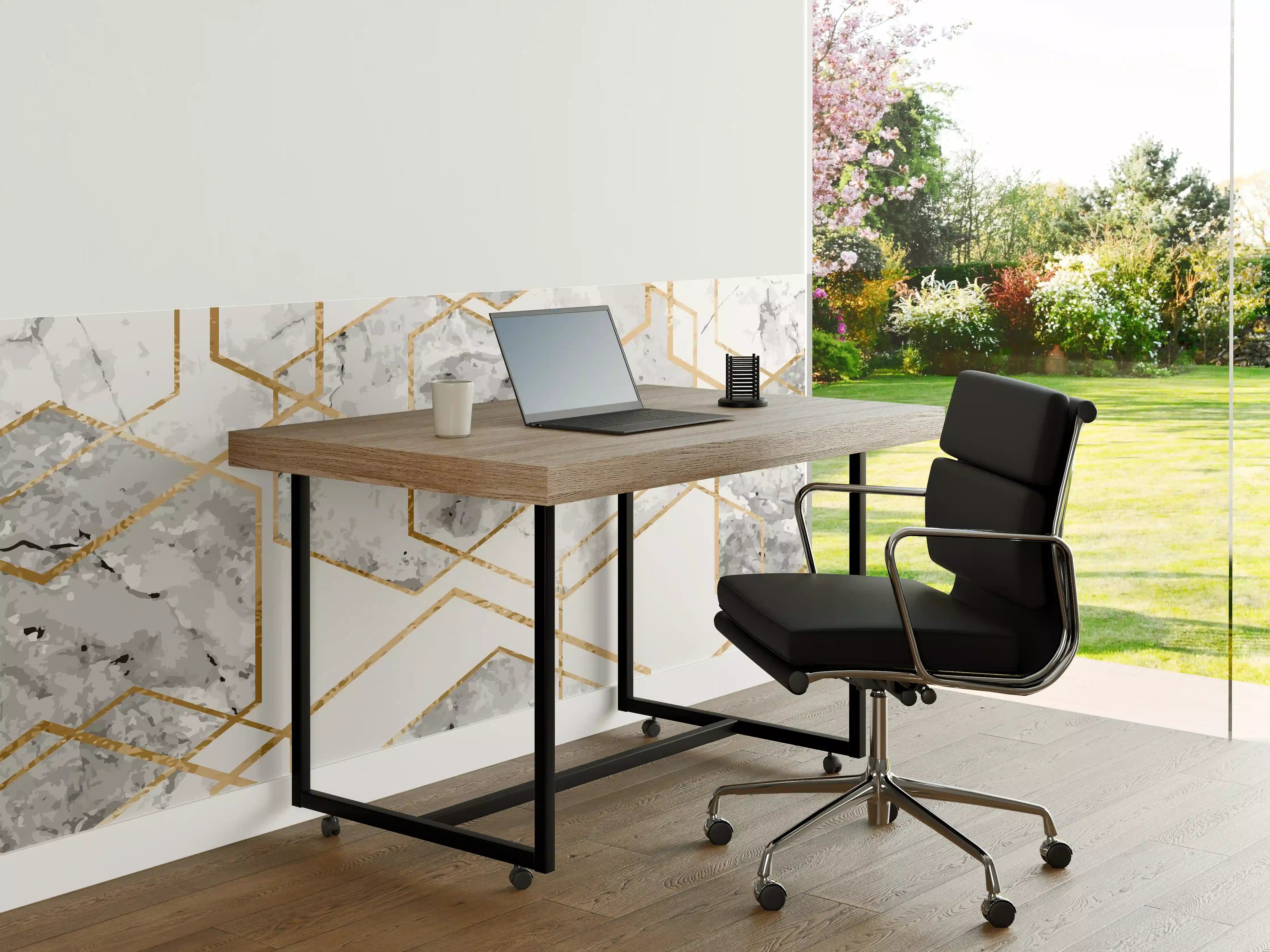 Büro Wandgestaltung - Eleganter Weiß-Gold Marmor-Look